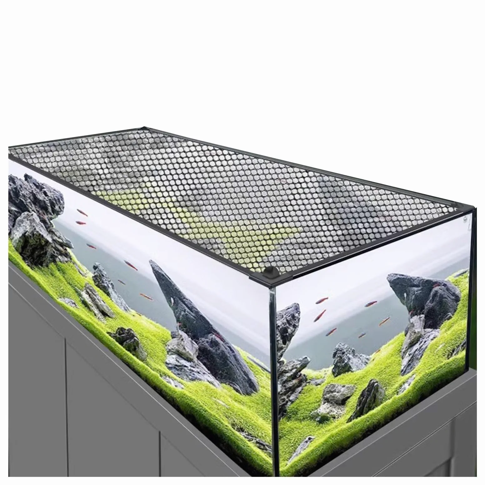 Coperchio magnetico per acquario, copertura a rete anti-salto con design personalizzato fai da te per un fissaggio sicuro dell'acquario o laterale