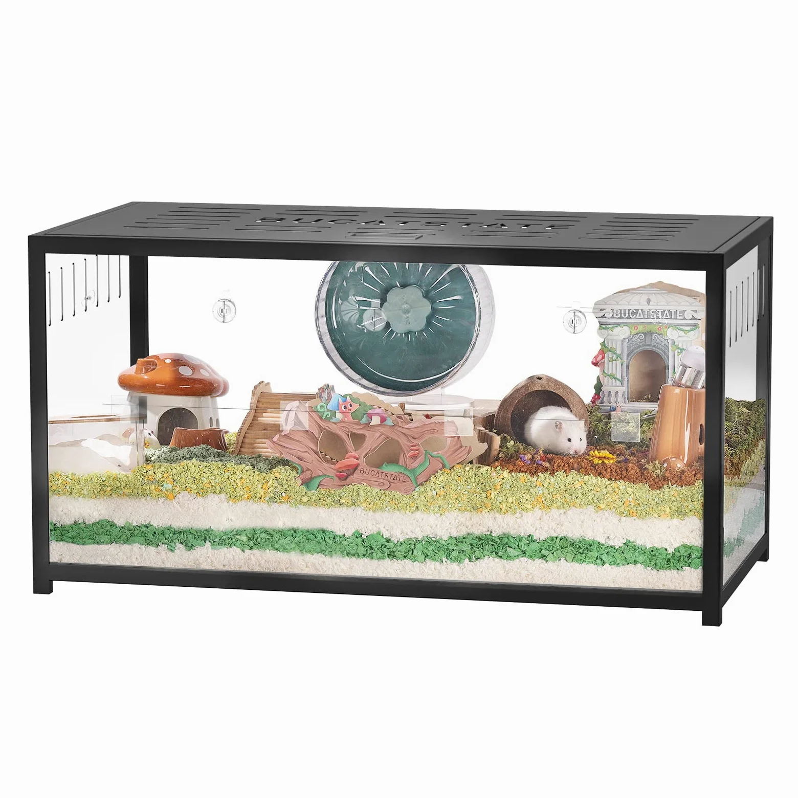 BUCATSTATE Gabbia per Criceti 2.0: Metallo Gabbia Criceto Grande Impilabile Facile da Montare 100L X 50W X 52,5H cm per Criceti Russi, Criceto Nano, Piccoli Animali