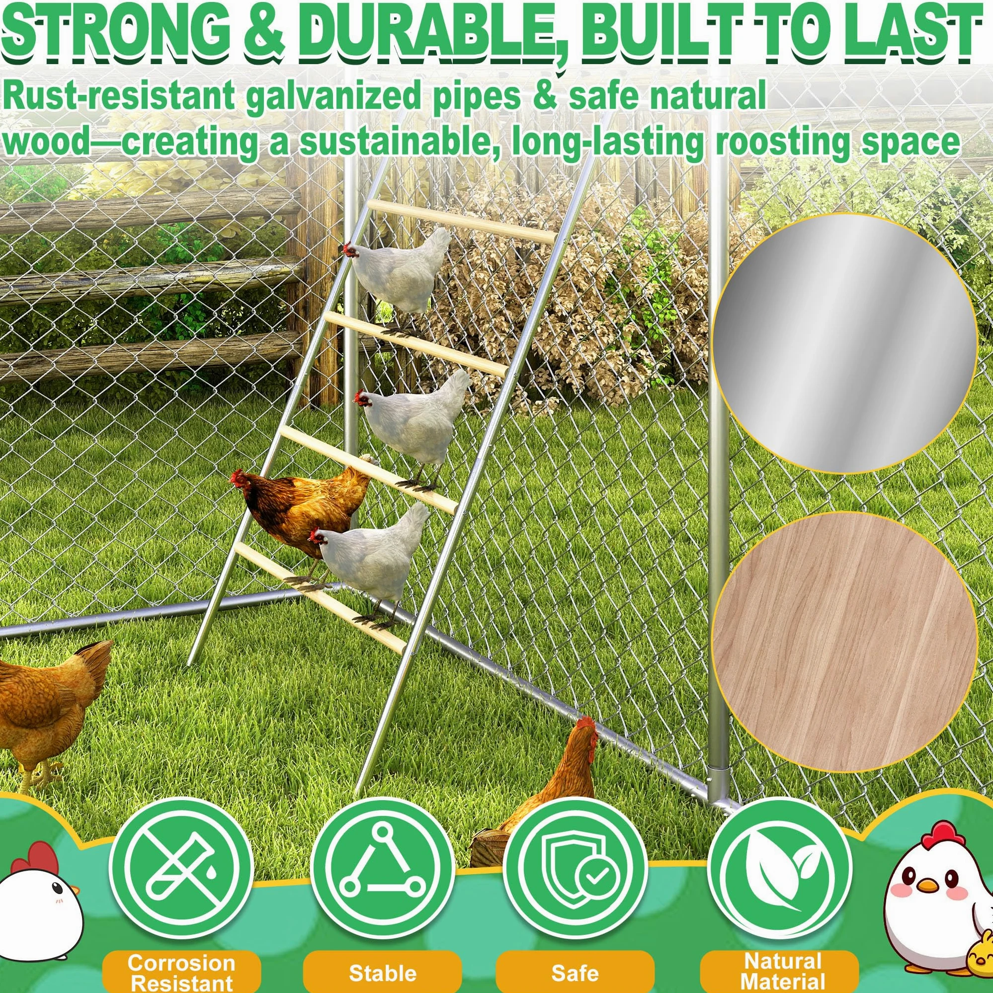 NAIZY Polli scala a 4 livelli grande supporto per pollame, per interni ed esterni, in legno, per parco giochi per polli, pollame, salottino, accessori per pollaio