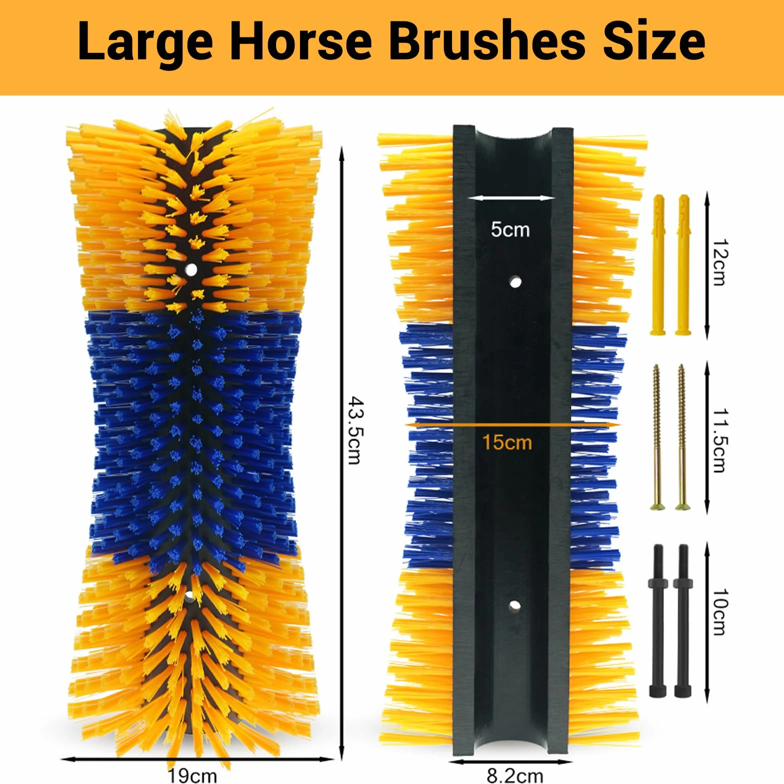 2 spazzole antigraffio per cavallo, mucca, cavalli semicircolari, spazzola per massaggio completo con viti per capre, bovini, mucche, pecore, cavalli, maiali e altri animali da fattoria per graffiare