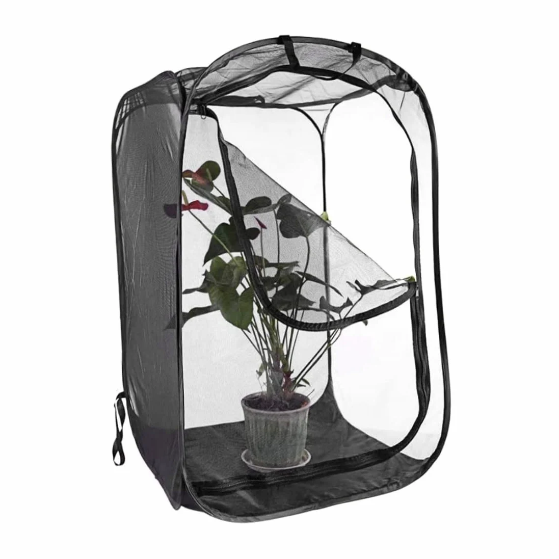 Gabbia di Farfalla Pieghevole, Insetto di Bastone 1.8x11.8x11.8 Pollice Trasparente Con Cerniera E Maniglia, Habitat Portatile Per Ciniglia e Farfalla