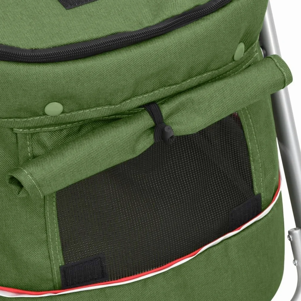 vidaXL Passeggino Cani Pieghevole Verde 100x49x96cm Tessuto di Lino