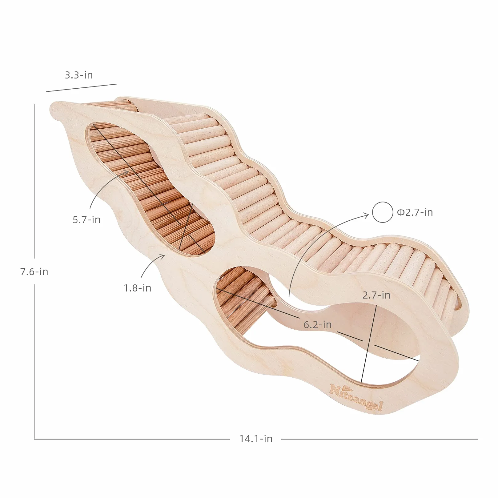 Niteangel Casetta per criceti con scaletta per criceti, gerbilli, topi o animali di dimensioni simili (capanna segreta per criceti)