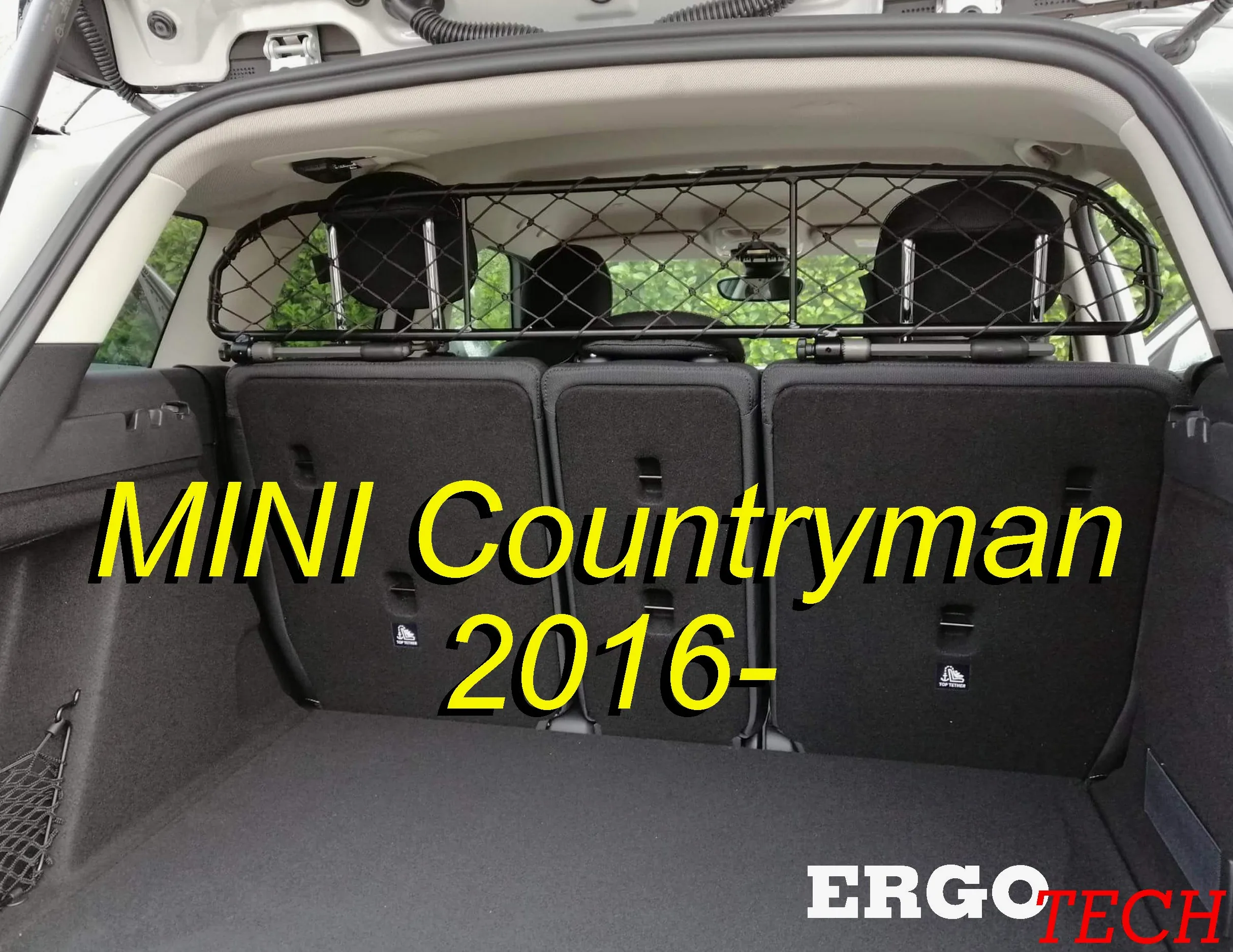 ERGOTECH Divisorio Griglia Rete Divisoria per Mini Countryman (dal 2016 in Poi) RDA65-HXXS16, per Trasporto Cani e Bagagli