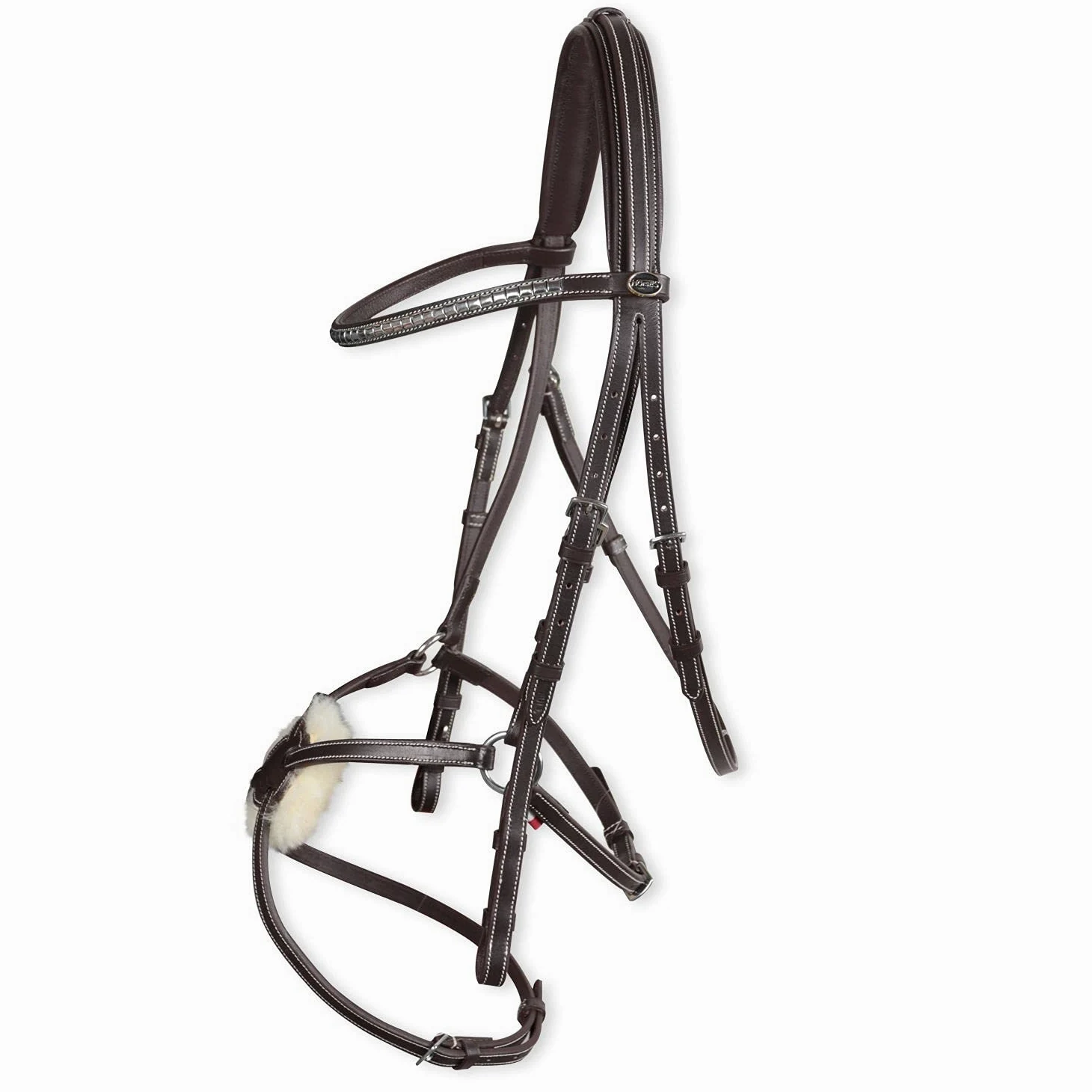 Horses, Briglia da Equitazione Modello Costa Rey, in Morbidissimo Cuoio, Modello Messicano, Taglia COB e Full, Disponibile in Nero e Marrone, con Capezzina ad Incrocio e Lana Antifiaccatura