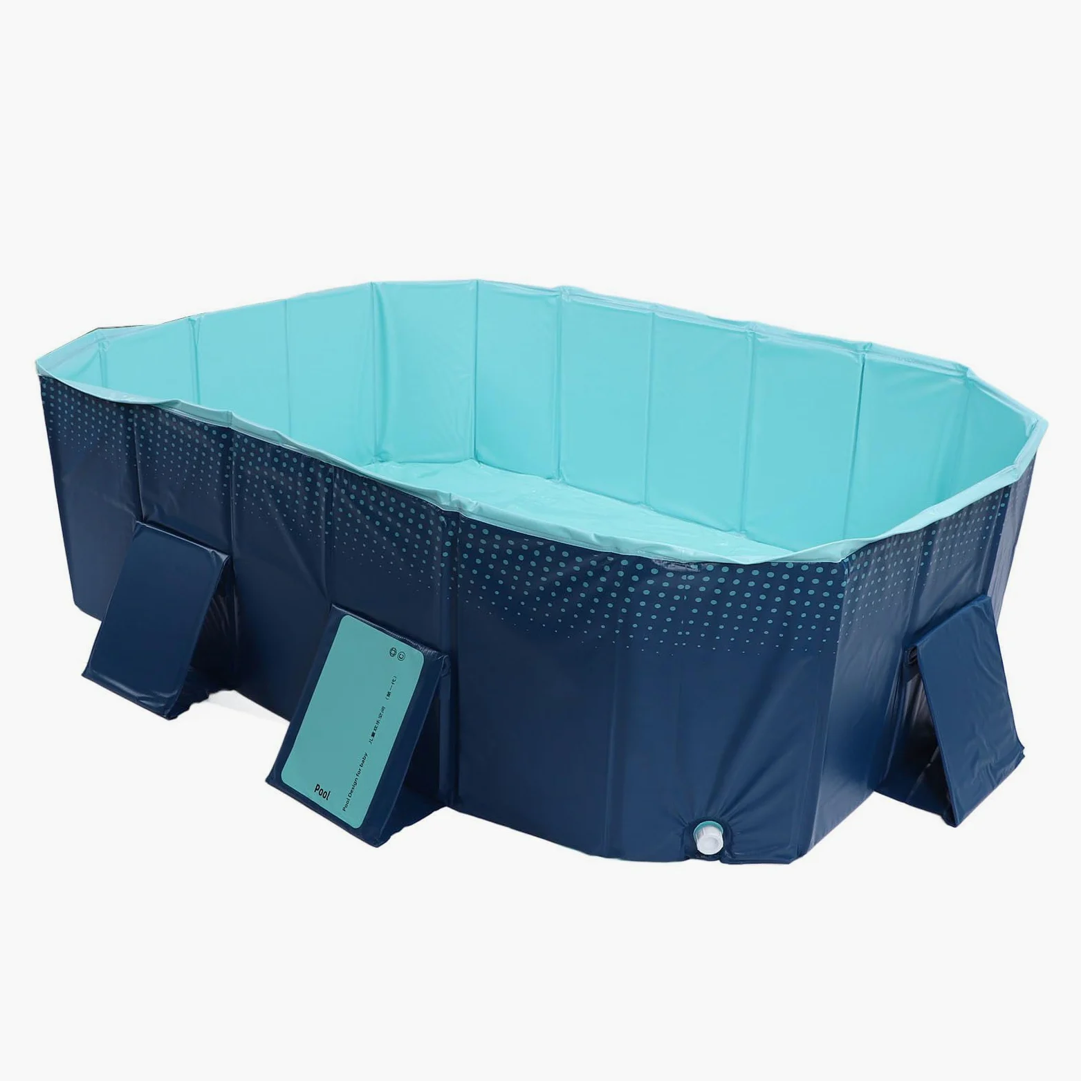 Piscina pieghevole per cani, piscina portatile in plastica rigida per cani e gatti, vasca da bagno all'aperto per animali domestici, dimensioni 1,85 m, facile da usare e riporre