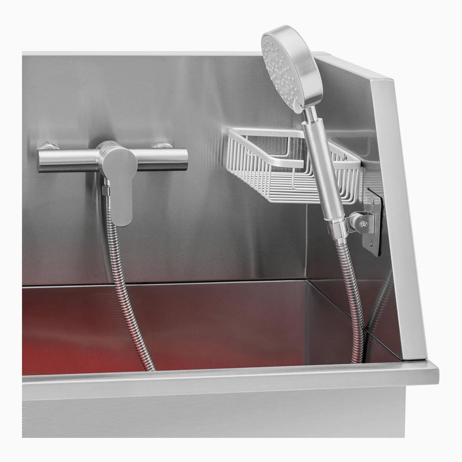 Physa PHY-PWS-02 - Vasca da bagno per cani fino a 60 kg, in acciaio INOX