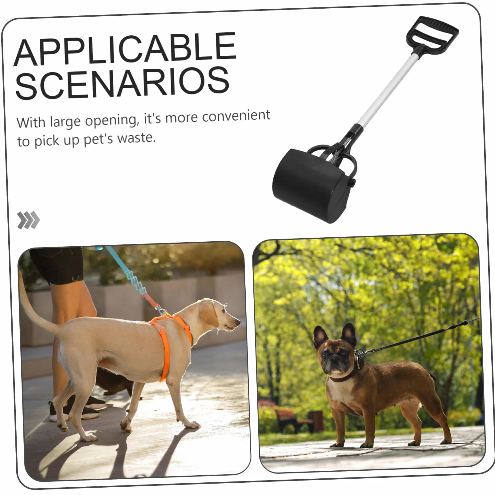 POPETPOP 1pezzi Raccoglitore Escrementi Animali Domestici Manico Lungo Paletta per Feci di Cane e Pinza per Escrementi di Gatto Strumento Portatile per Pulizia