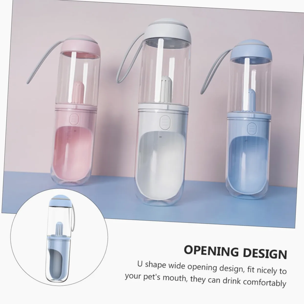 ERINGOGO Borraccia per Cani e Gatti 330ml, Portatile da Viaggio, ABS PC Silicone, Operazione Mano, Antipolvere, per Uscite