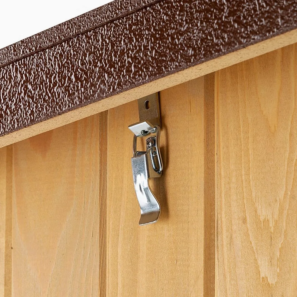 Ferplast Baita 100 Casetta per Cani in Legno FSC - Tetto Apribile, Impermeabile & Anti-UV - Spiovente, con Chiusura - Porta Antimorso in Alluminio - Piedi Isolanti - 121 x 78 x h 78,5 cm