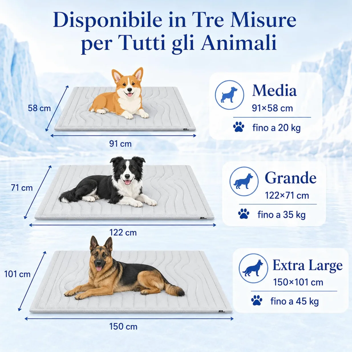 Kobolaf Tappetino Refrigerante Cani Reversibile per Tutte le Stagioni (M-91 * 58 cm)