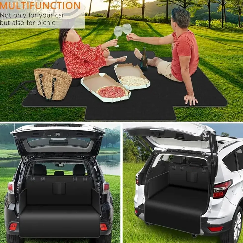 Telo Auto per Cani Bagagliaio per Fiat Bravo 500 Freemont, Robusto Coprisedile Auto Coperta con Laterale Paraurti Protezione