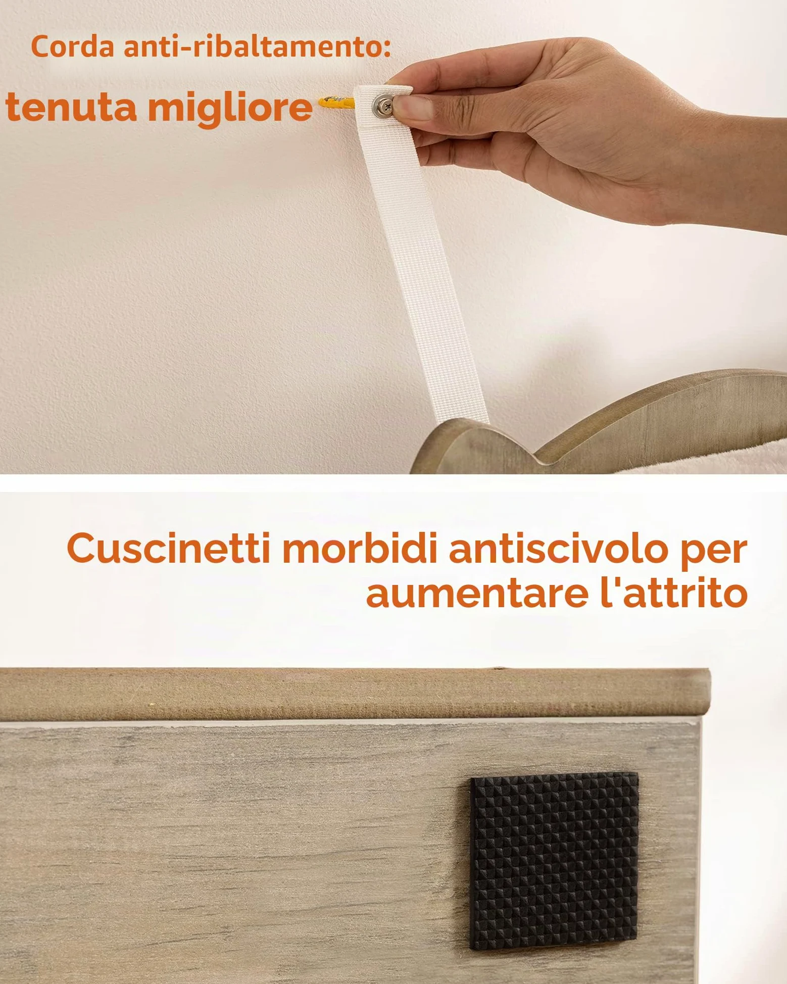 FourFurPets 3-Tier Modern Albero per Gatti Alto 111 cm, Tiragraffi per Gatti, con 2 Pali Graffiatoi in sisal, 3 Piattaforma Grande, Pompon, Greige