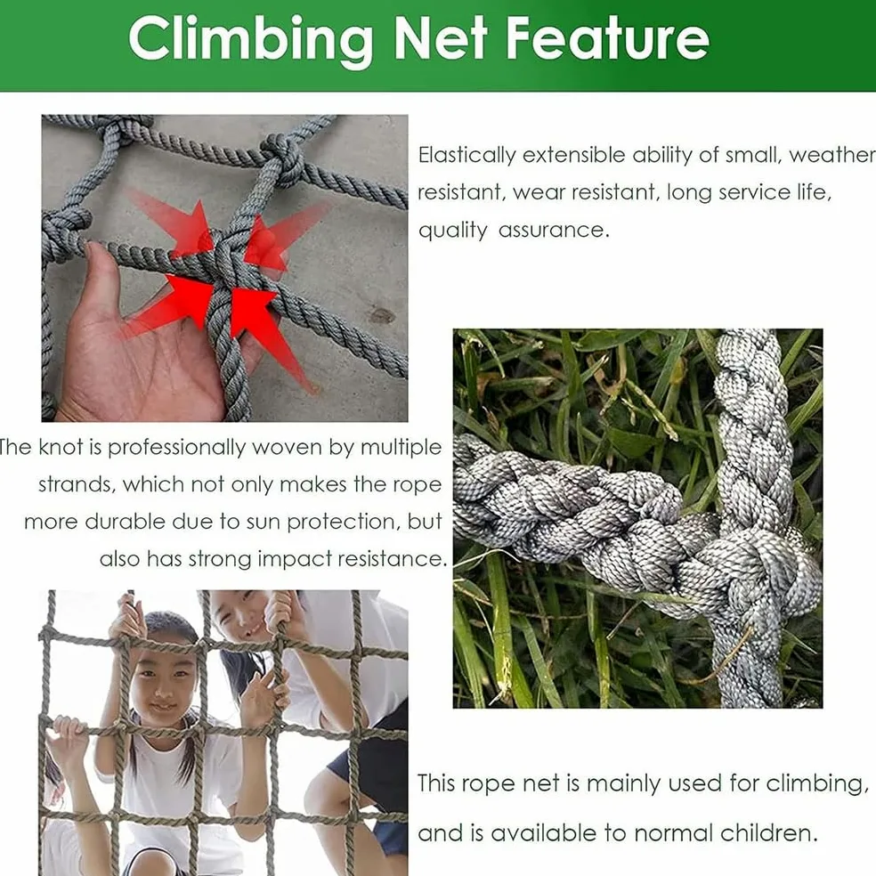 Rete di sicurezza da arrampicata per balcone, camion e casa sull'albero, 2 x 2 m, rete da arrampicata all'aperto, soluzione di sicurezza versatile per bambini e animali domestici