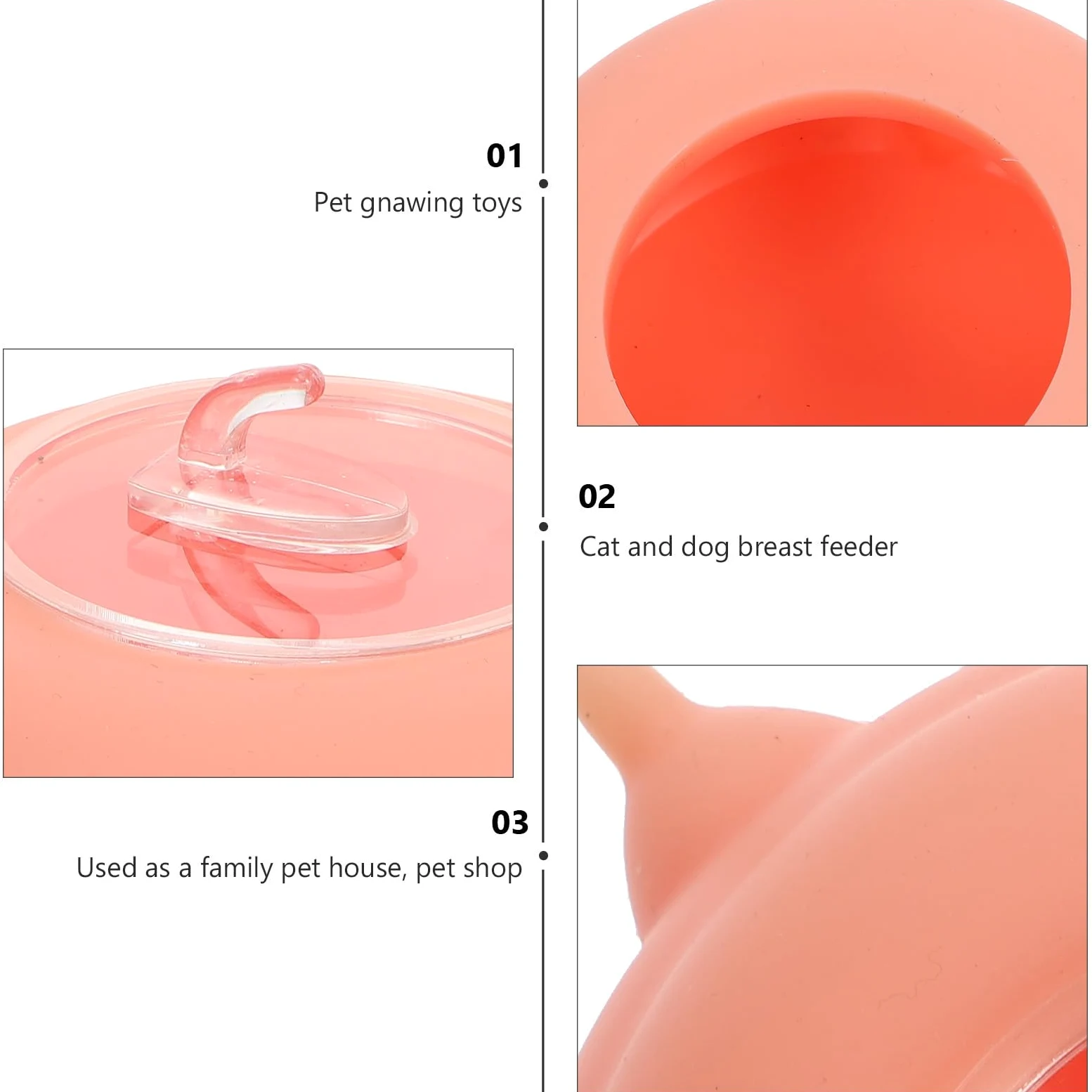 ULTECHNOVO Biberon per Cuccioli in Silicone Rosa Buona Elasticità e Leggero, Alimentatore per Gattini e Cani, per L'Allattamento e Giochi Resistenti