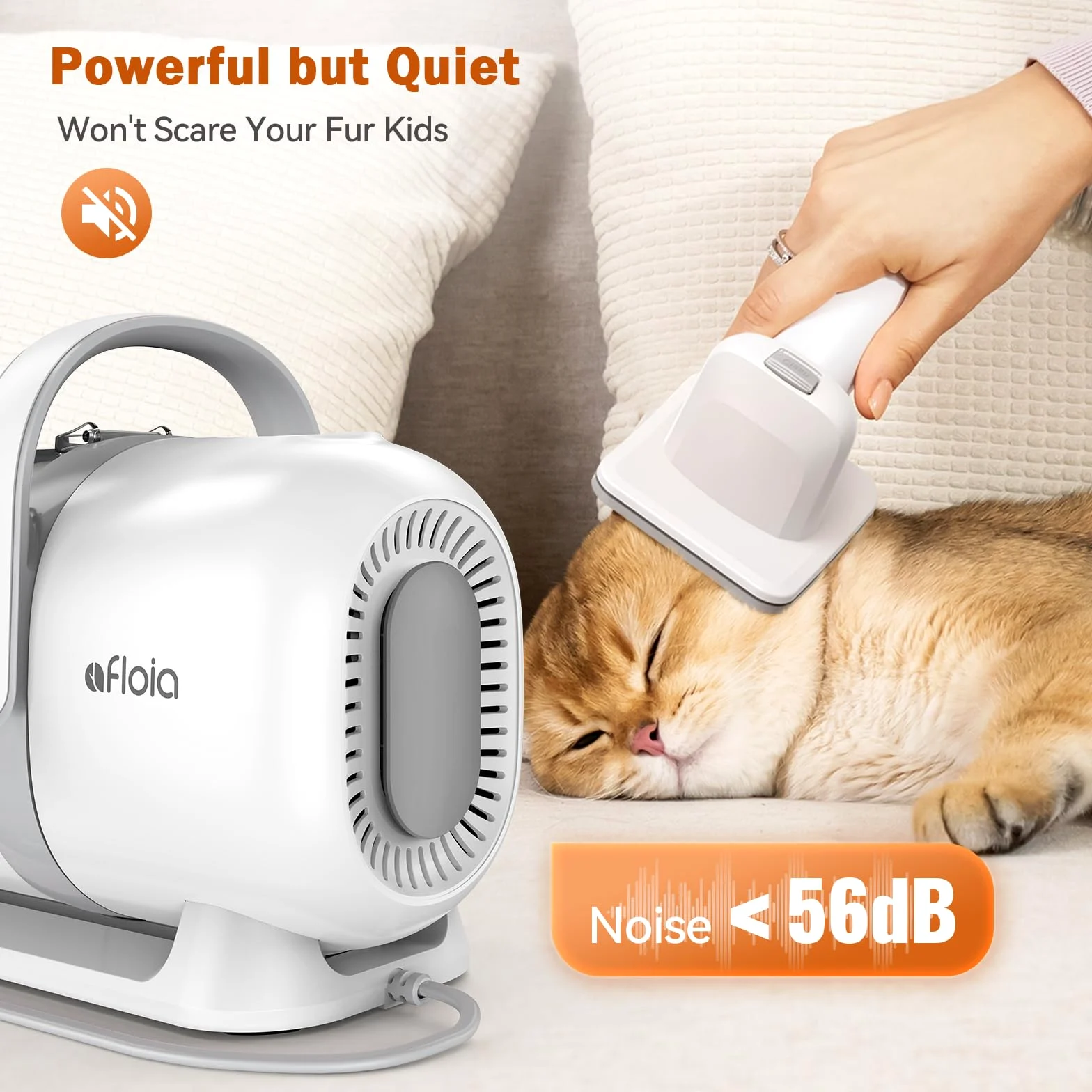 Afloia Tosatrice per Cani Professionale, Toelettatura e Aspirazione a Vuoto per Animali Domestici, Rasoio per Gatti Pelo Lungo, 7 Strumenti Tosatore