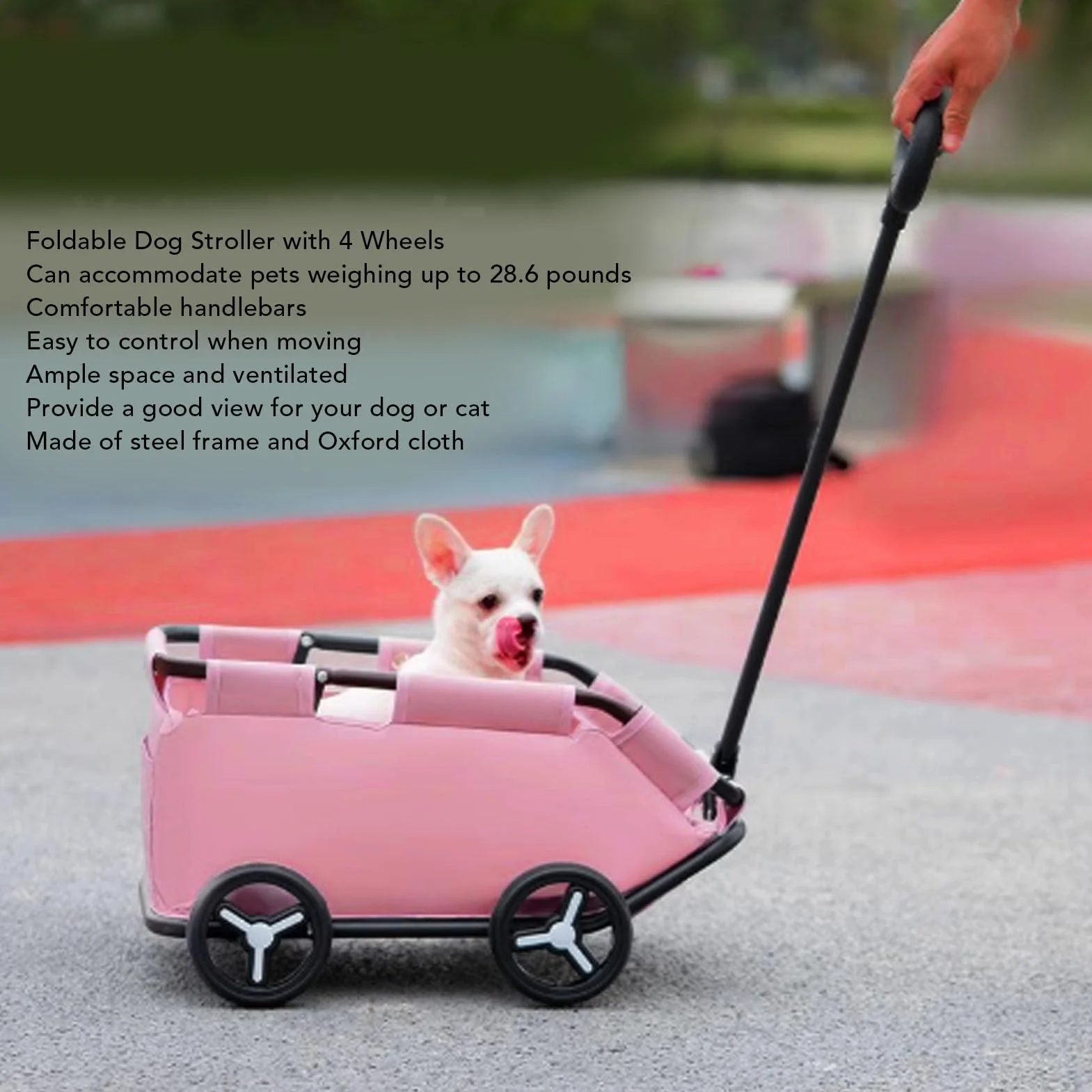 Passeggino per Cani Fino a 12,9 Kg per Cani di Piccola Taglia, Passeggino per Cani con 4 Ruote, Passeggino per Animali Pieghevole, Passeggino per Gatti, Box per Cani, Passeggino