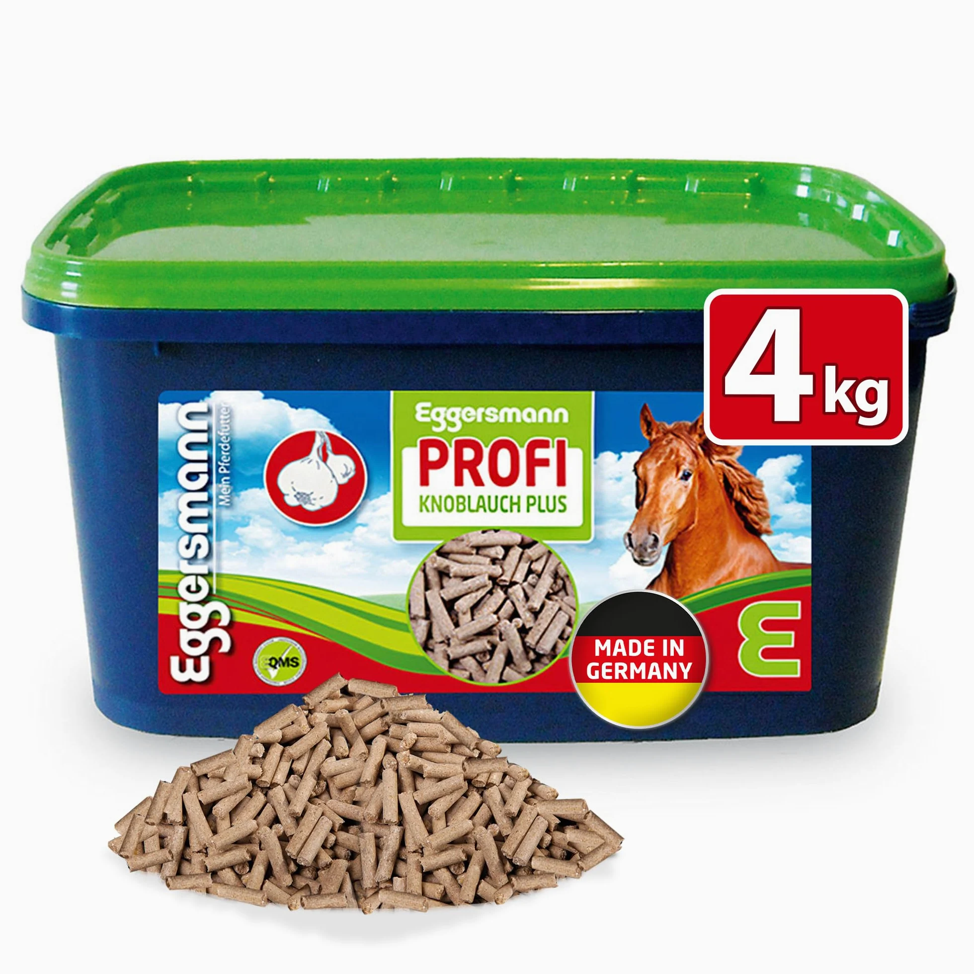 Eggersmann Mein Pferdefutter Aglio Professionale Plus 4 kg – Mangime complementare per Cavalli – Contro Mosche, Freni e zanzare – Supporta Il metabolismo e la Difesa immunitaria
