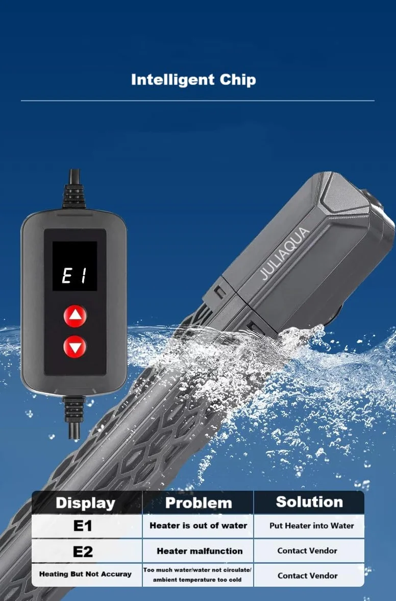 Riscaldatore acquario con display temperatura Eco riscaldatore regolabile 25 W/50 W/100 W/200 W/300 W/500 W (E-300 W)