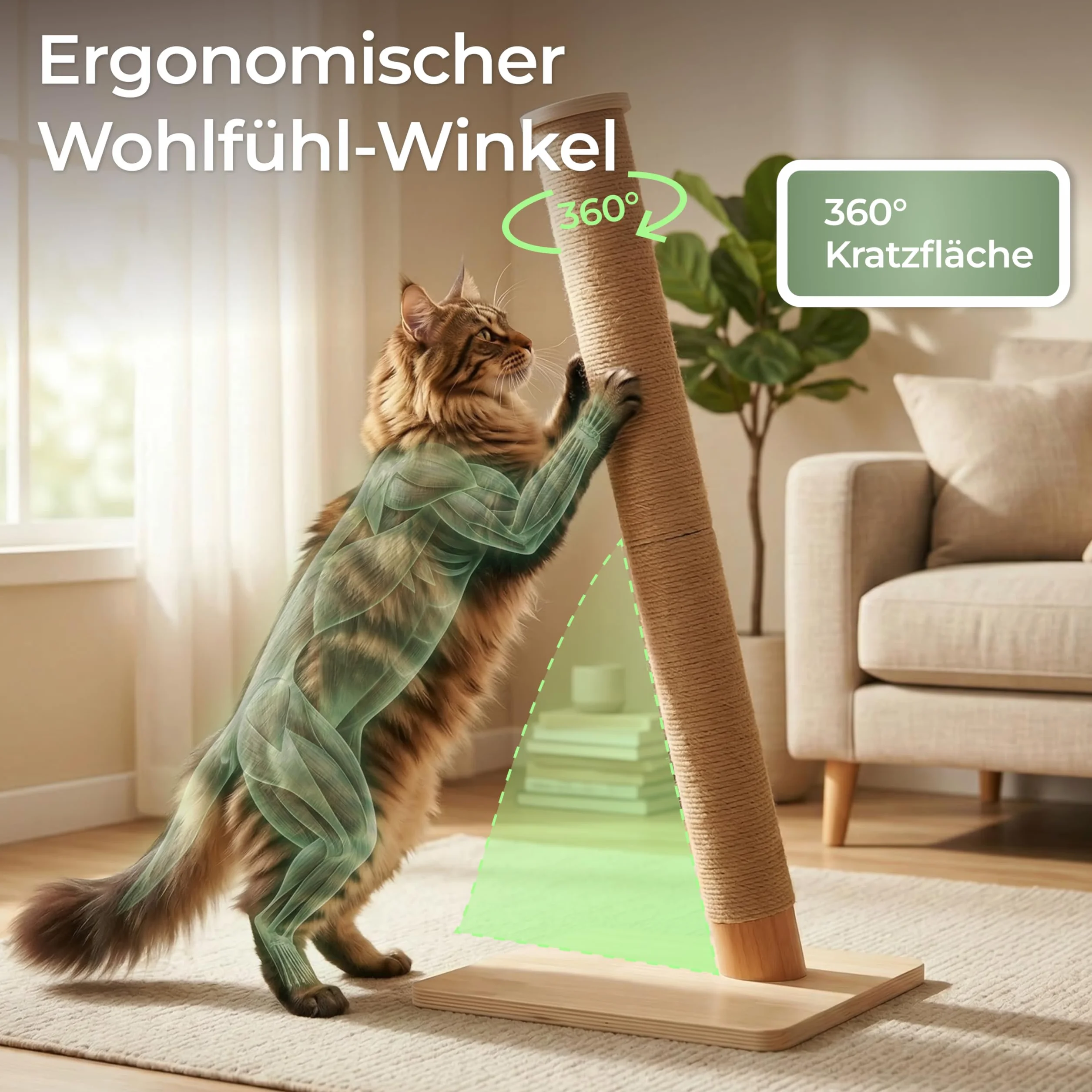 WOOWOOD Tiragraffi per gatti – Estremamente stabile – Tiragraffi XXL – Tiragraffi per gatti piccoli e grandi – Gatto Scratching Post, torre di gatto, tiragraffi per gatti in robusto sisal, 83 cm