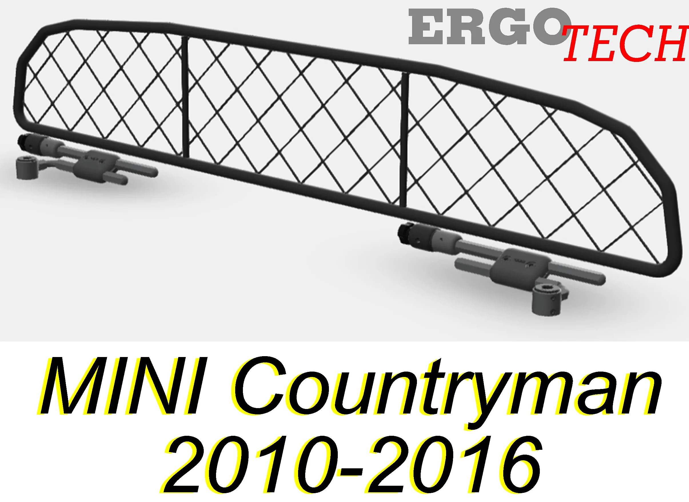ERGOTECH Divisorio Griglia Rete Divisoria per Mini Countryman (2010-2016) RDA65-HXXS8, per Trasporto Cani e Bagagli