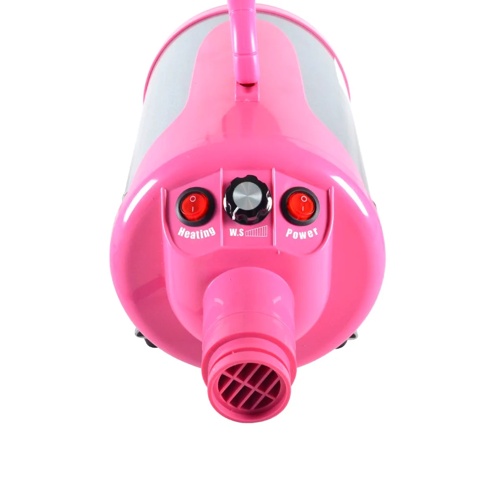 Shelandy Soffiatore per Cani 3.2HP, Asciugatore Professionale Regolabile in Velocità e Temperatura, Phon per Toelettatura Accessori Gatti, Asciuga Silenzioso Dog Dryer Rosa