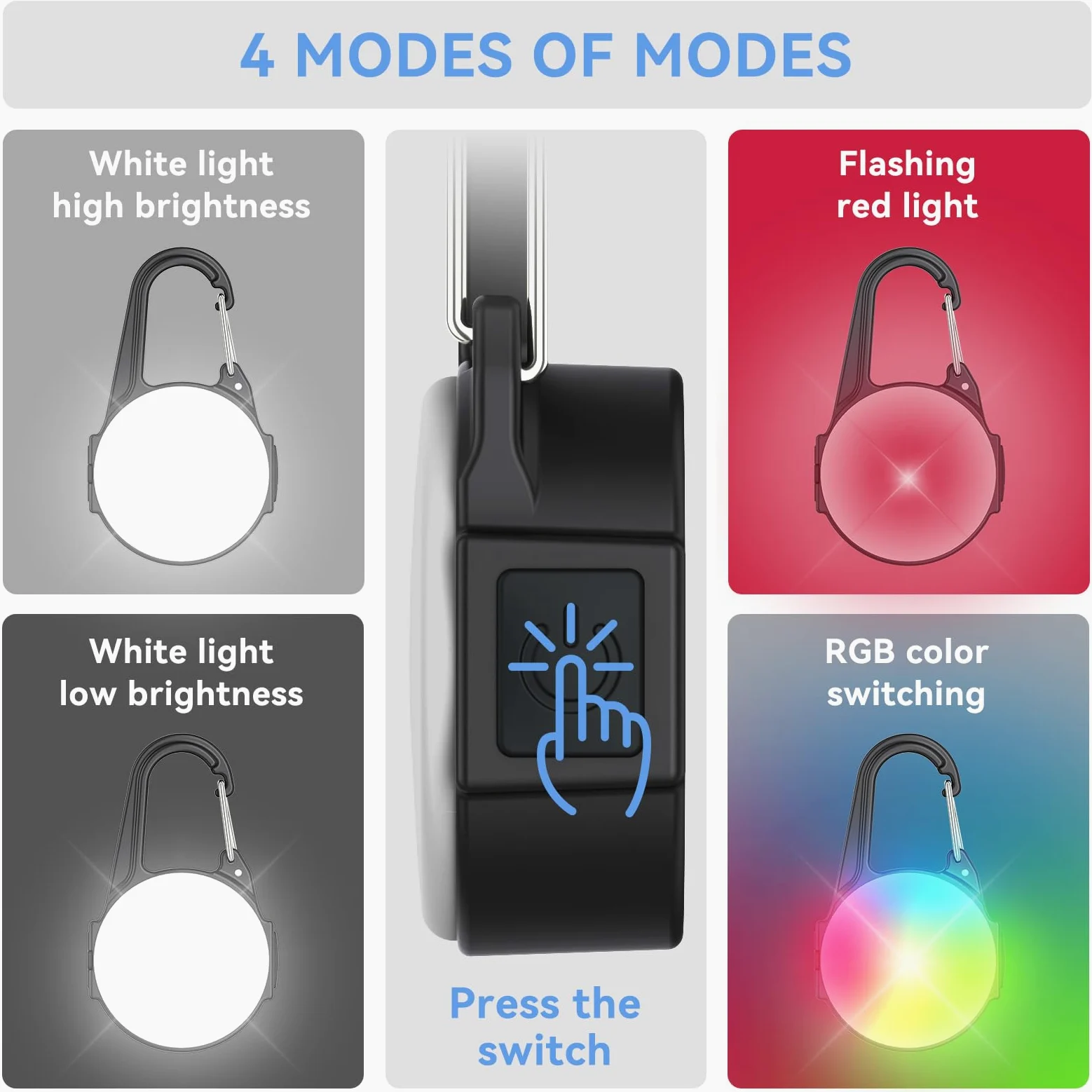 Luci per cani per passeggiate notturne, 4 modalità IP68 impermeabile per collare per cani per la notte, ad alta capacità, ricaricabile con 2 cavi USB C (confezione da 2)