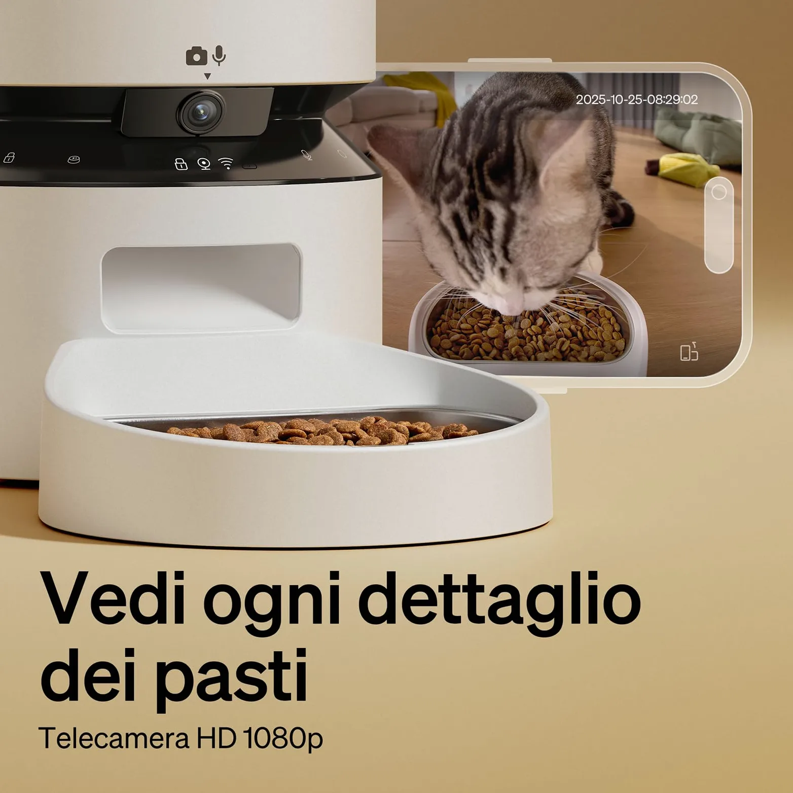 PETLIBRO Mangiatoia Automatica per Gatti da 5 Litri con APP - Mangiatoia per Cani WiFi 5G e 2.4G Sensore Cibo Basso e Blocco