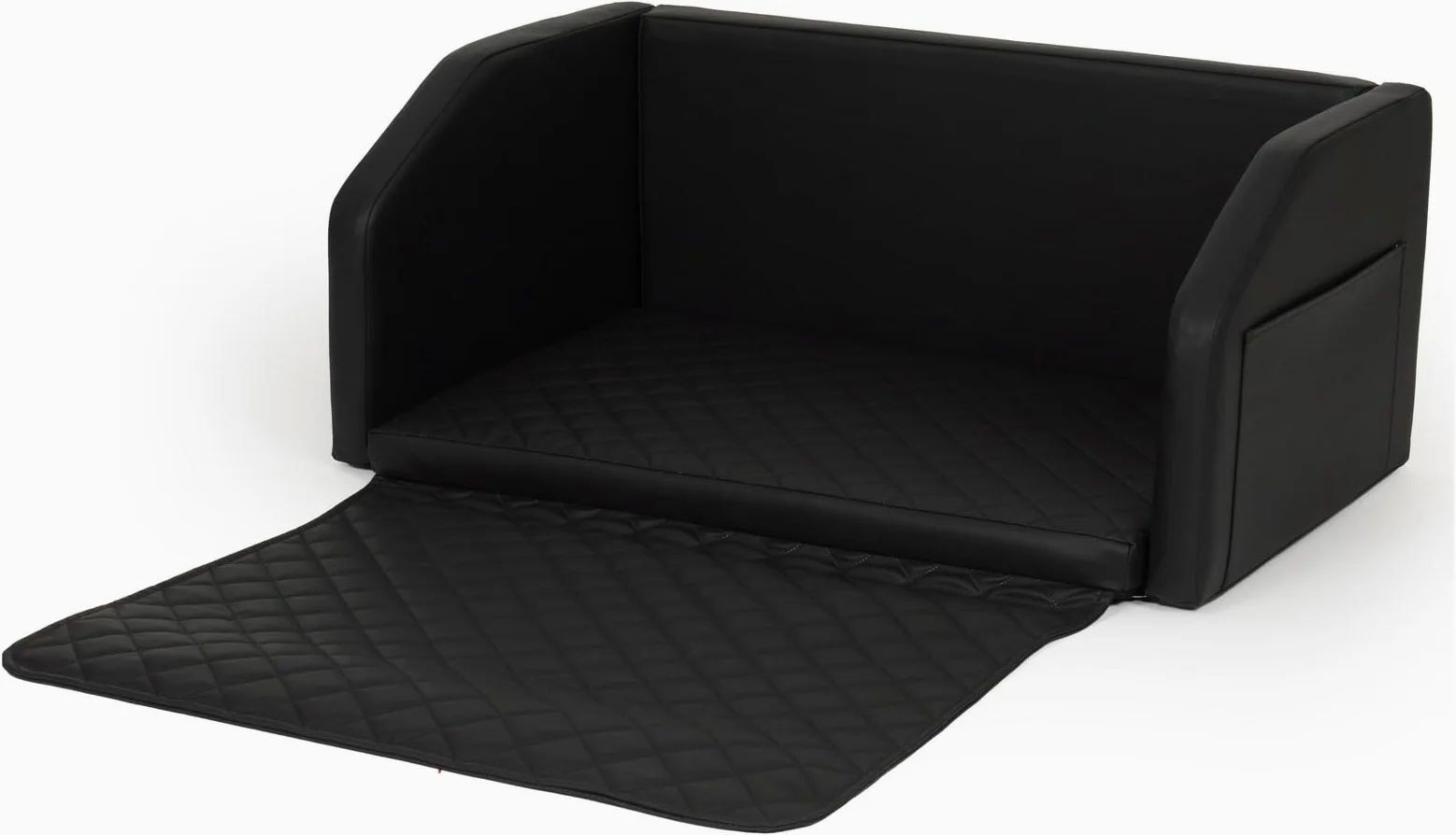 Velinda Trasportino Pieghevole per Cani Bagagliaio Auto Materasso Cintura 90x55 cm (Colore: Nero)