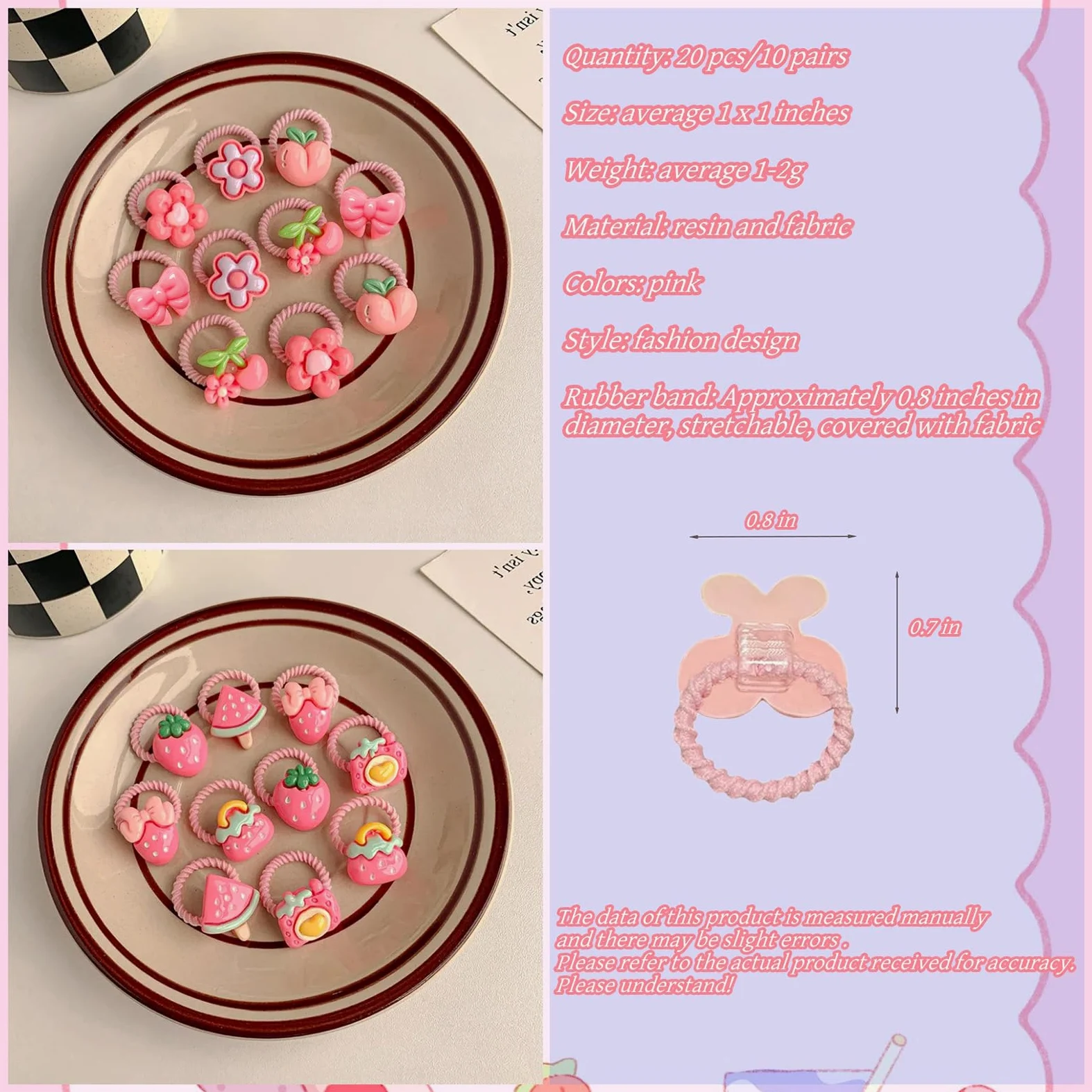 20 fiocchi per capelli per cani, fiocchi per cani di piccole dimensioni, accessori per cani per ragazze, fermagli per capelli per cani, con elastici, accessori per cani, Yorkie, Shih Tzu
