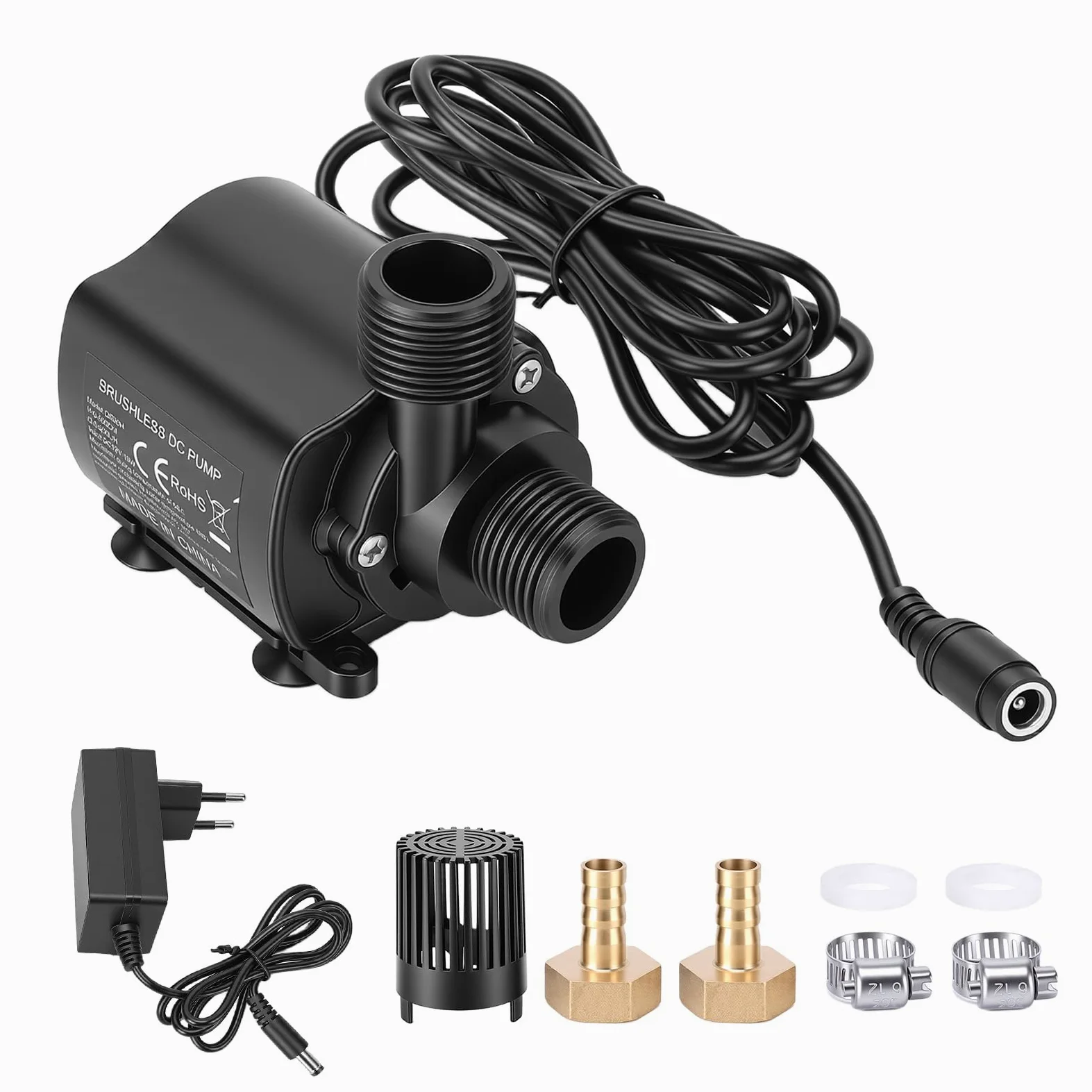 Pompa Acqua 12V, 800L/H Mini Pompa Sommersa con Controllo a 5 velocità, Configurazione Facile, altezza di mandata 5m, Portatile Pompe Immersione per Acquario Stagno Fontana idroponica