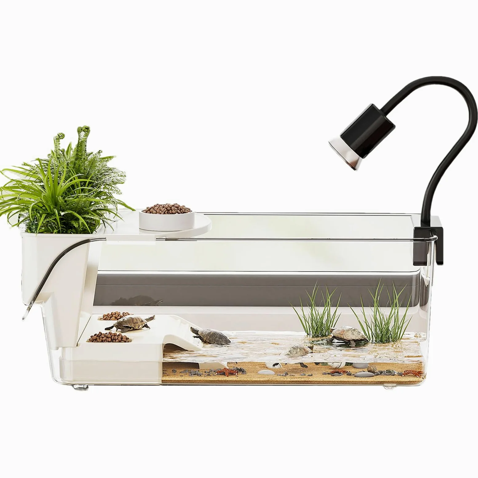 Grande serbatoio per tartarughe, grande terrario staccabile, multifunzione, per acquario, per rane, salamandre, granchi, piccoli animali, interni, soggiorno, scrivania, hobbisti