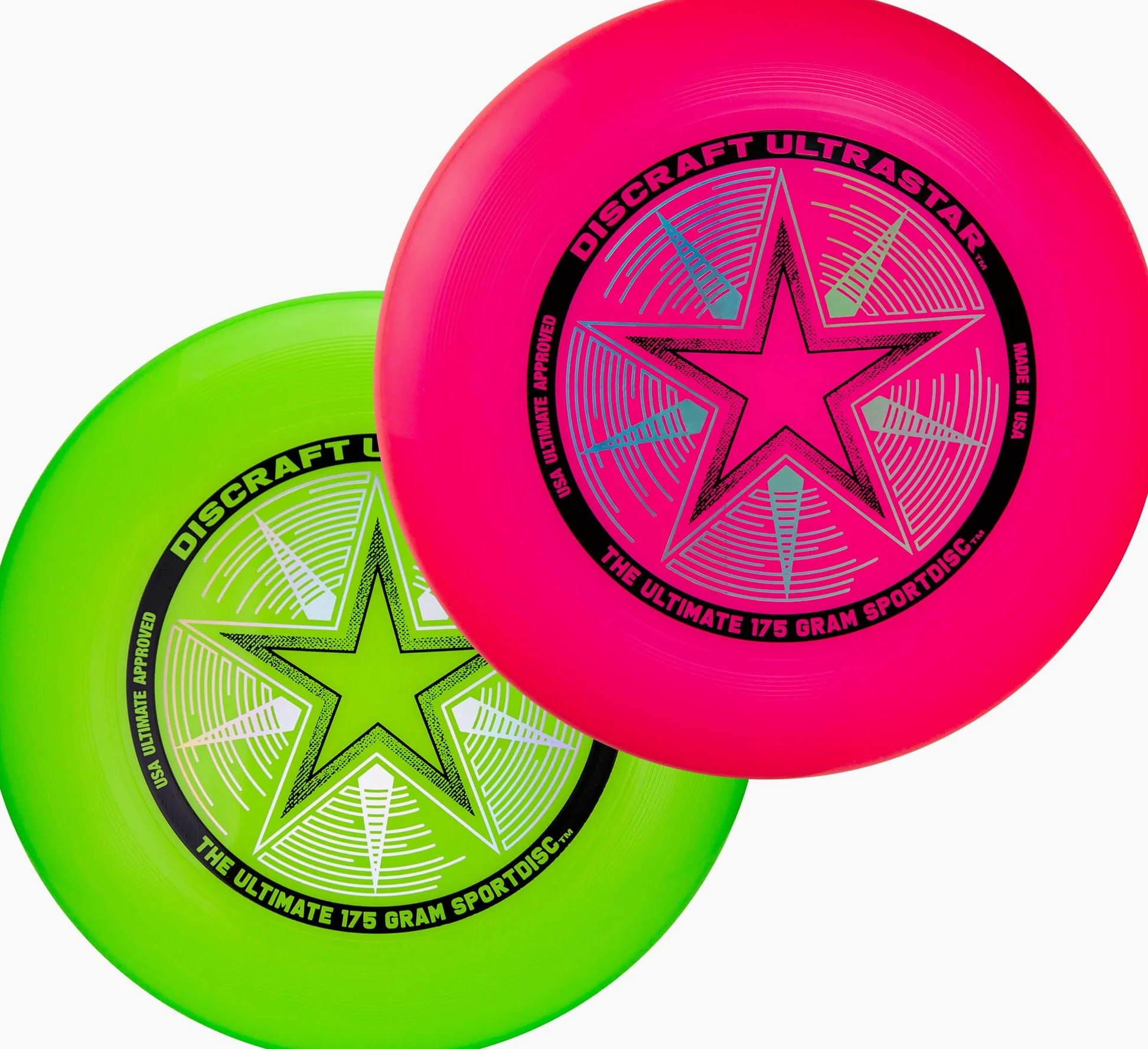 Discraft Ultrastar Neon Pack - Confezione da Due UltraStars | Rosa Neon e Verde Neon | Ufficiale USA Ultimate & WFDF Frisbee | 175 g