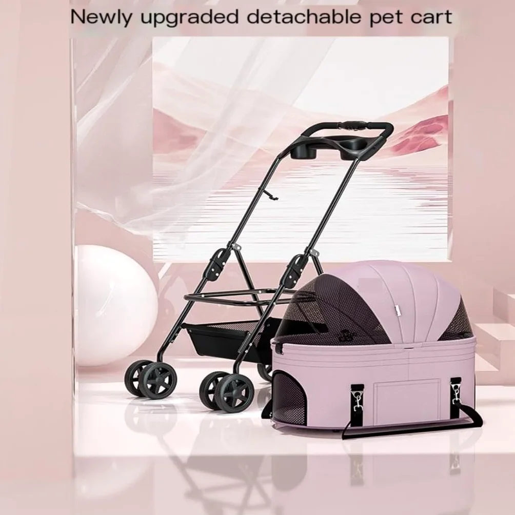 Passeggino per animali domestici, borsa separata universale per animali domestici, passeggino universale pieghevole da viaggio per cani (nero)