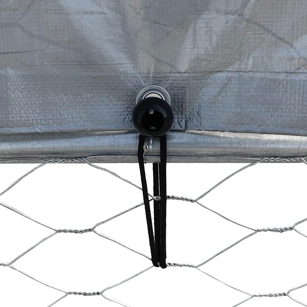 IKAYAA Recinto per Cani da Esterno Box per Cani con Tetto e Anta Kennel per Cani da Esterno Gabbia Cani in Acciaio Zincato-375 x 285 x 230 cm