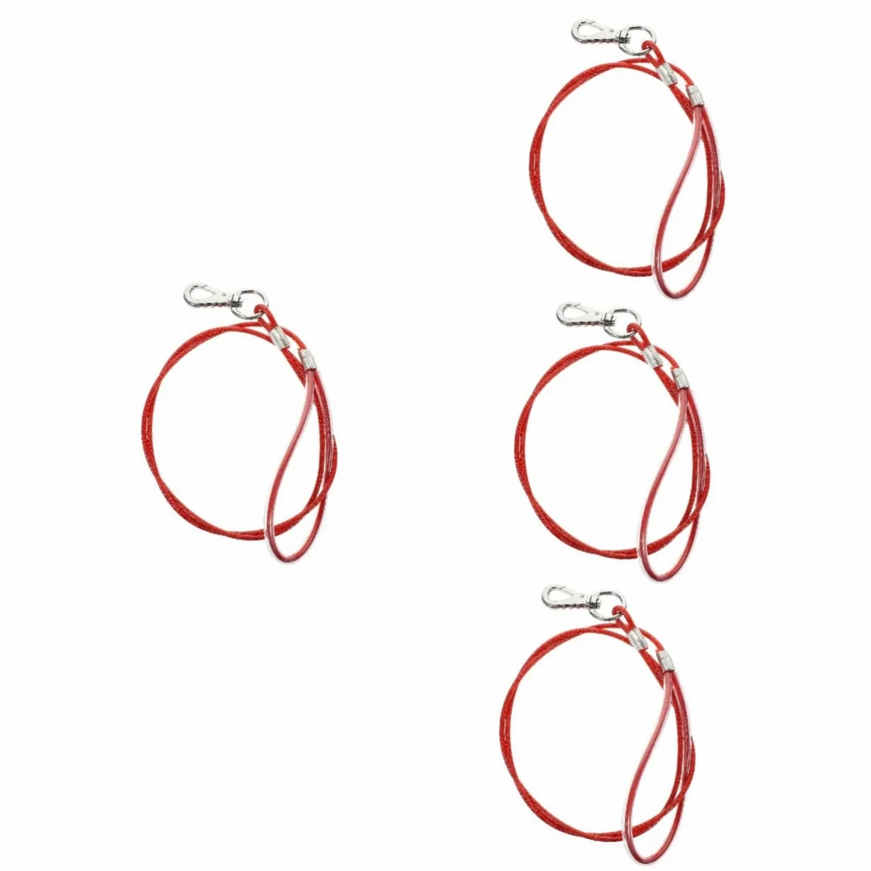 INOOMP 4pezzi Guinzaglio Per Cani Acciaio Inossidabile Resistente Ai Morsi Per Passeggiate e Attività All Aperto Design Elegante e Leggero