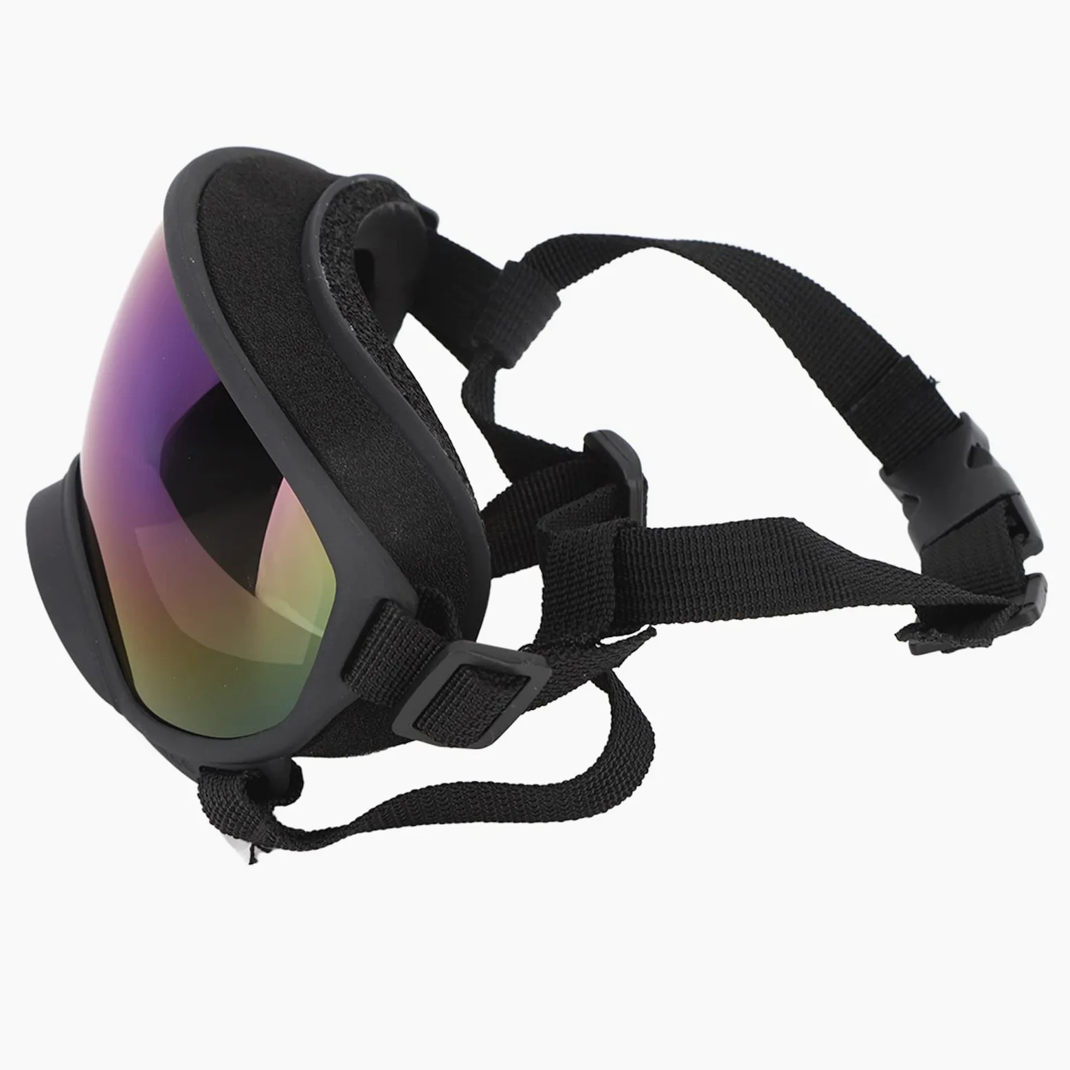 Occhiali per Cani, Occhiali da Sole per Cani di Grandi Dimensioni Design Elegante Design con Fibbia Resistente Protezione UV Lente per PC con Custodia e Borsa per Gli Sci (Lente Blu)