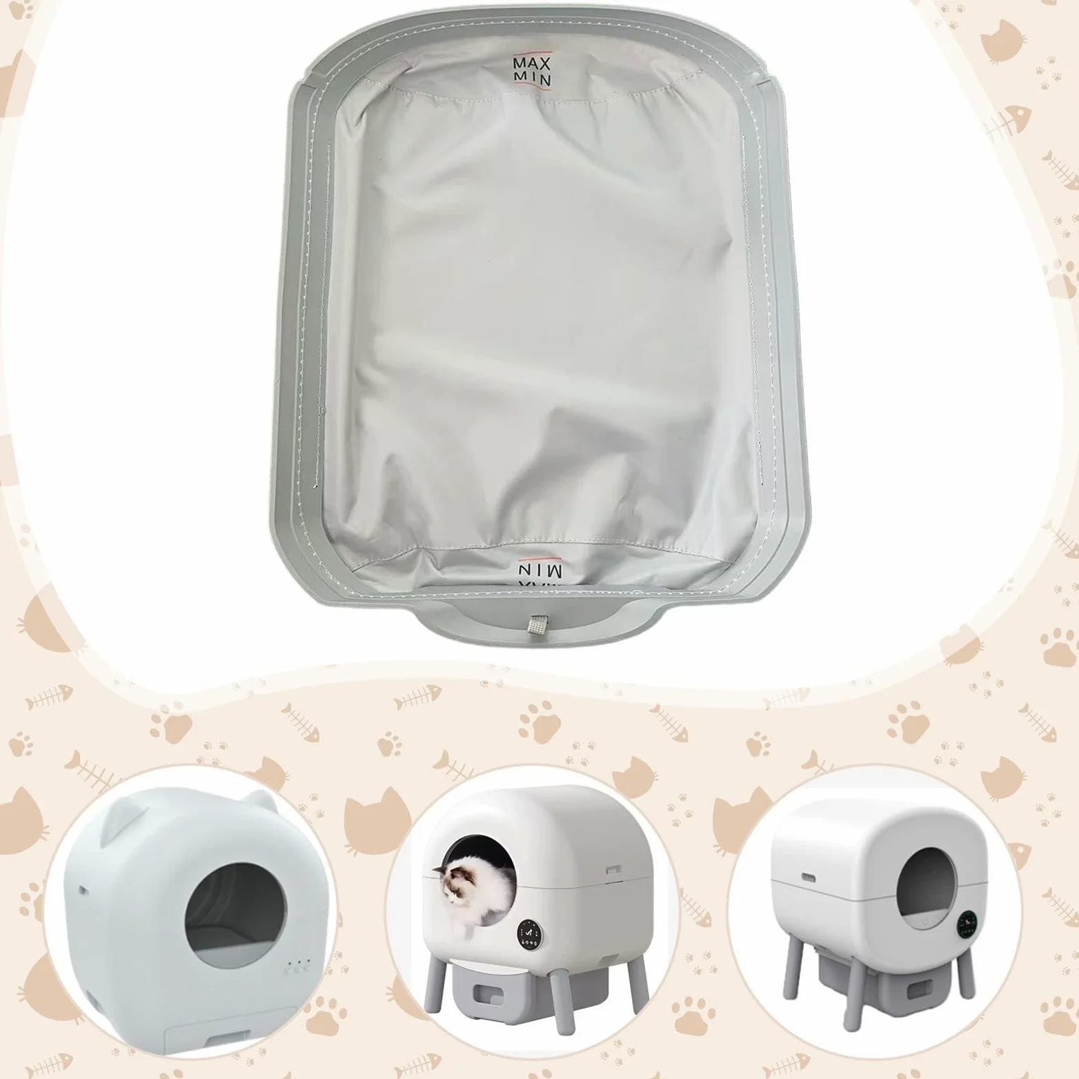 Rivestimento per lettiera per Gatti Smart, Tappetino Interno di Ricambio, Accessori per Animali Domestici Staccabili, riutilizzabili e Facili da