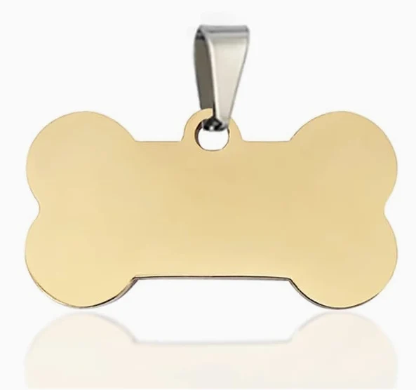 Medaglietta identificativa vuota in acciaio al titanio, ciondolo per animali domestici, con foro esterno, diversi colori e dimensioni (50 x 28 mm, 40 x 21 mm), 20 pezzi per set, incisione