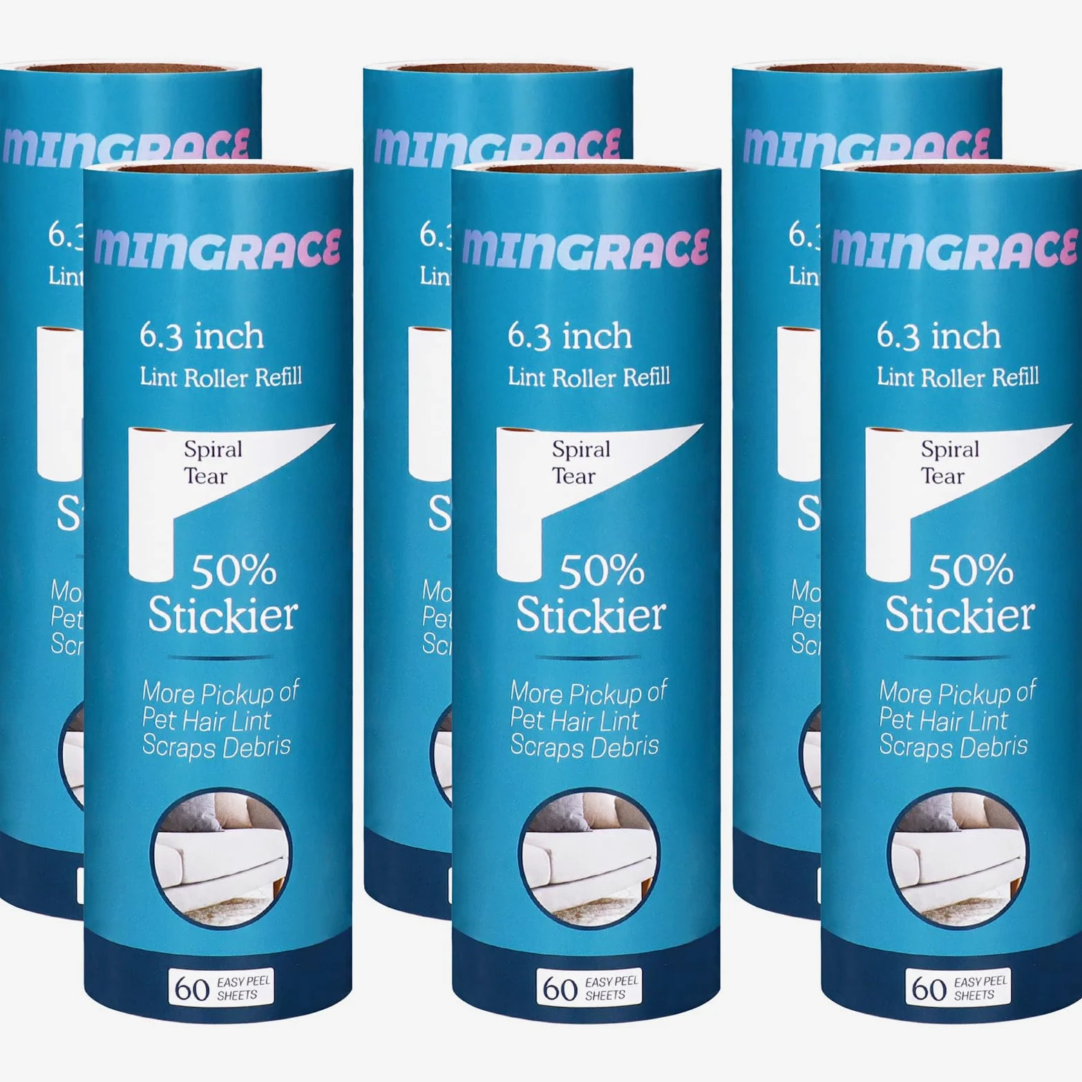 Ricariche per rullo lanugine da 10,2 cm, 11,7 cm, 16 cm, 23,9 cm, 20,3 cm, 25,4 cm, grande, grande, grande, 50% adesivo (16 cm)
