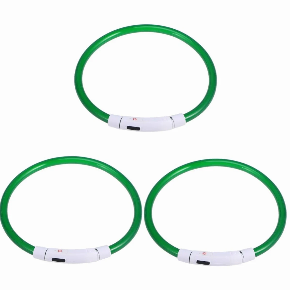 Housoutil 3pezzi Collare Led Ricaricabile Per Cani Con Luce Lampeggiante Usb Sicurezza Notturna Per Animali Domestici Modalità Di Illuminazione Verde Fluorescente