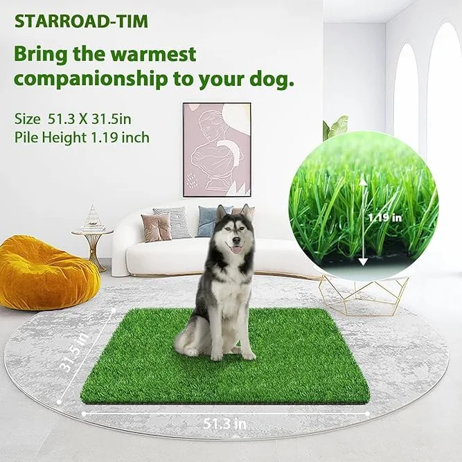 80 * 130CM Tappeto erboso Artificiale per Cani, per Interni ed Esterni, Erba Artificiale per Cani, vasino, terrazzo, Prato, Decorazione