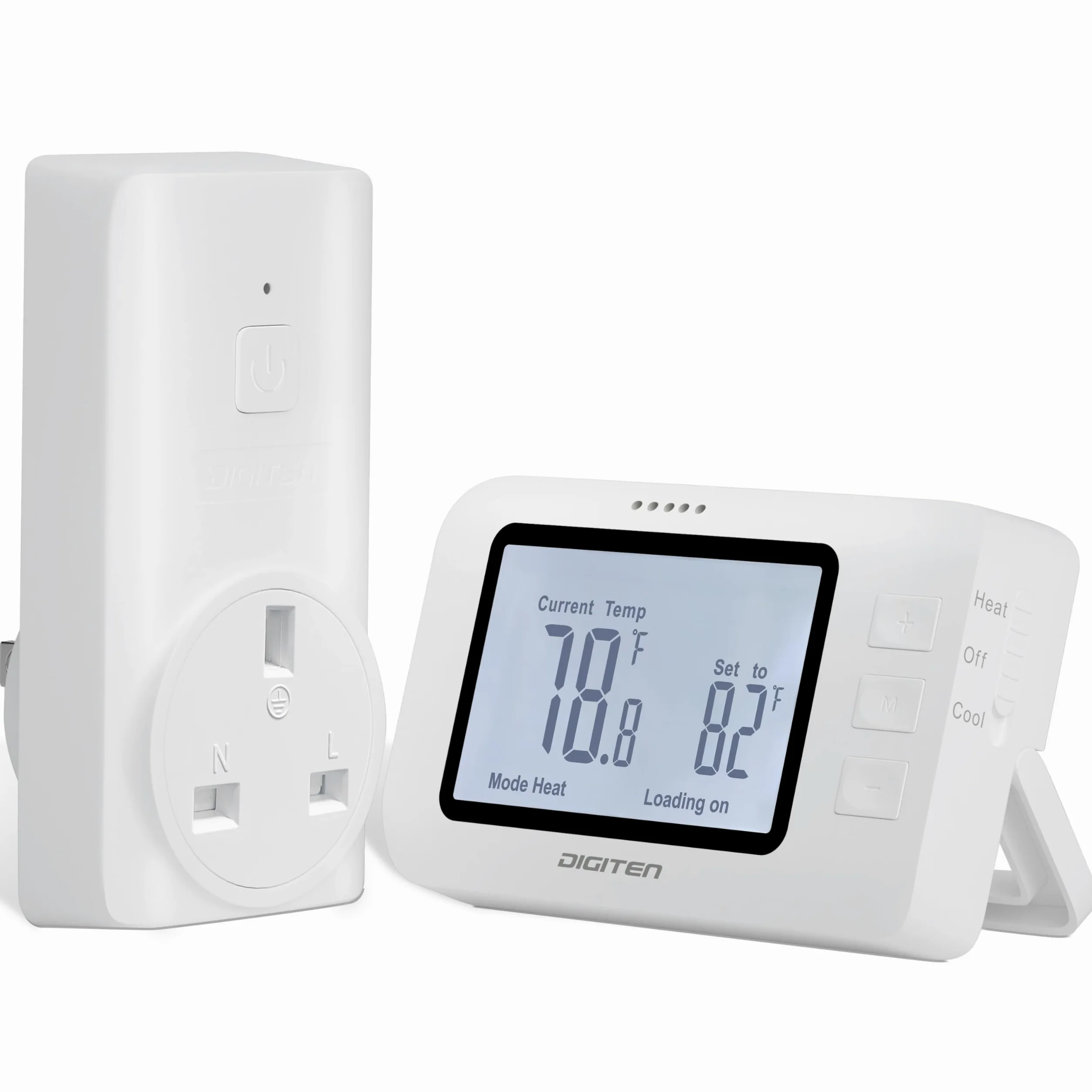 DIGITEN Termostato senza fili WTC100 Pro regolatore di temperatura per raffreddamento e riscaldamento, presa telecomandata, termostati facili da usare e programmabili per casa e serra