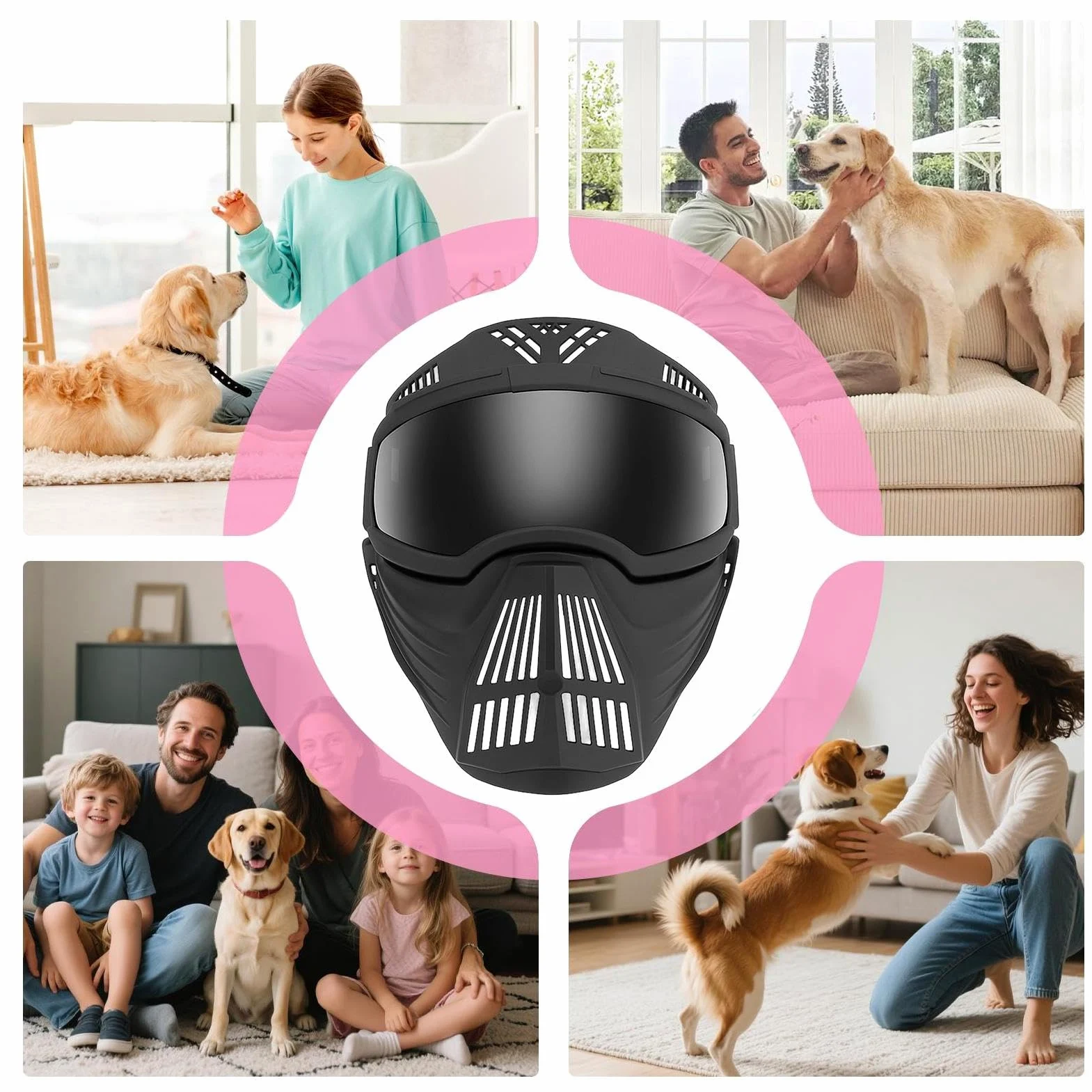 Occhiali Protettivi per Cani Occhiali Antiappannamento con Parabocca | Occhiali da Sole Regolabili Antivento e Protezione UV Per Taglia Media E Grande Con Copertura Completa Del Viso Per