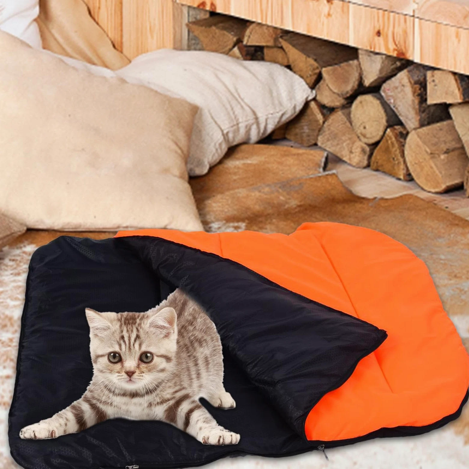 Caldo tappetino per cani ripiegabile, morbido tappetino riscaldato elettrico per cuccioli, sacco a pelo da viaggio all'aperto coperta per cani con cerniera, per viaggi all'aperto e campeggio