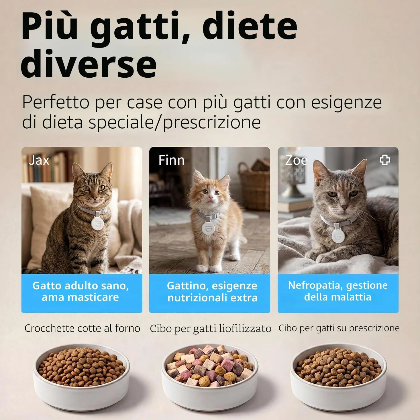 HoneyGuaridan 4.6L RFID Dispenser Crocchette Gatto con WiFi 5G e Antifurto | Distributore Automatico Cibo Gatti con Collare, Nutrizione su Misura, Monitoraggio Dietetico, Antifurto, Ciotola in Ceramica
