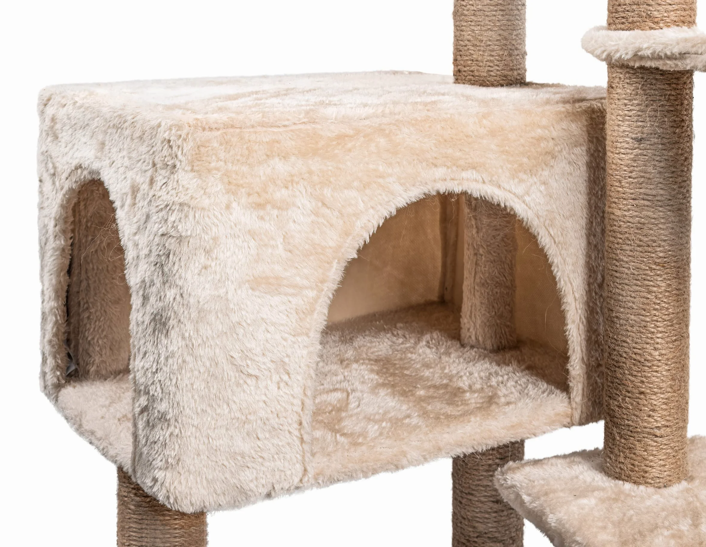 Tiragraffi per Gatti,145cm Alberi tiragraffi,tiragraffi gatto stabile multilivello,Alberi per attività per gatti con 7 pali in sisal, 5 piattaforme, 2 nidi per gatti Mobili per animali da interno