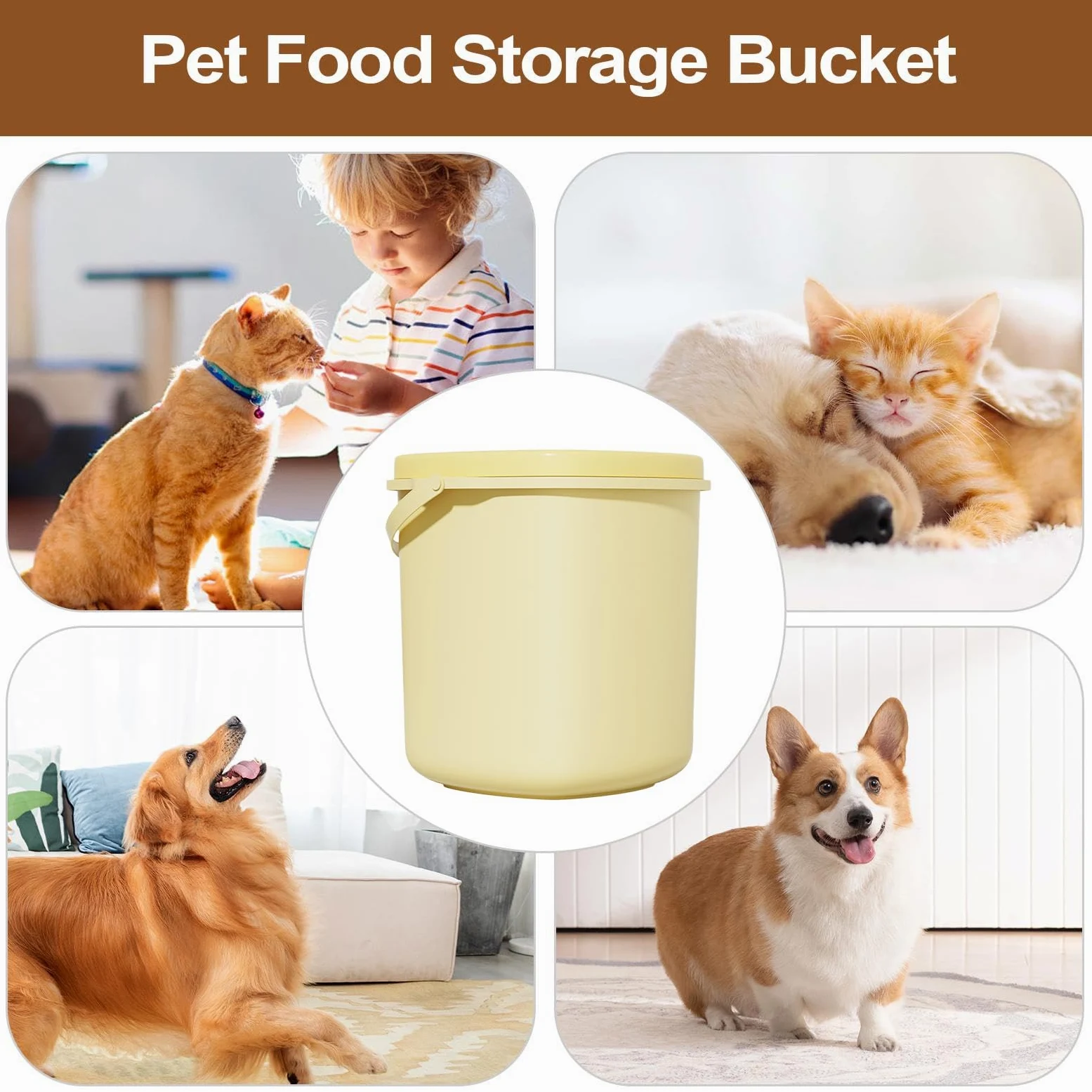 Contenitore Cibo Cani Antiumidità, Antipolvere, Sottovuoto, Snack | Contenitore per Cibo per Cani Per Cuccioli Conigli Topi Riso Cereali Farina Soia Riso Cereali Farina Cucina Dispensa Casa