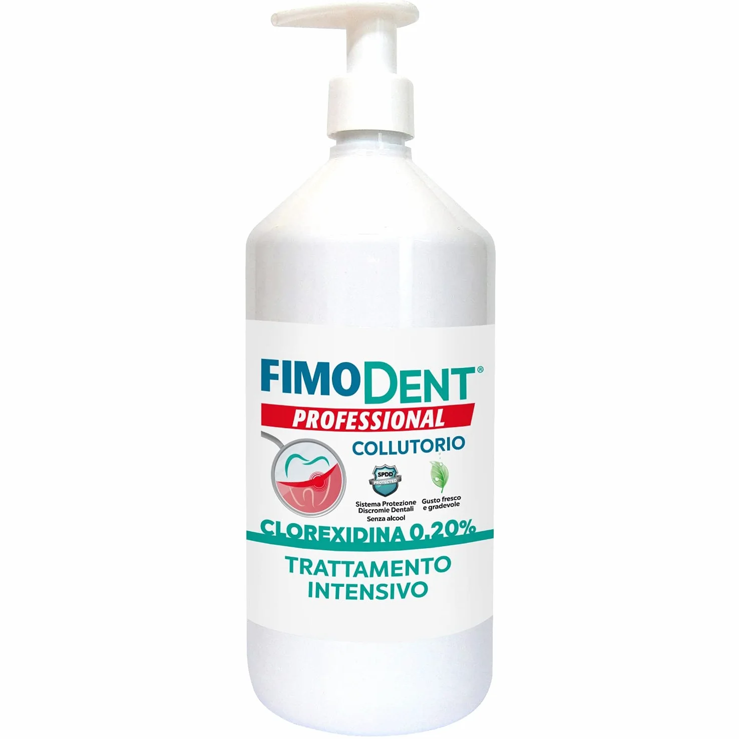 Fimodent Collutorio - Clorexidina 0.20% con SPDD e gradevole gusto menta - 1000mL con dispenser. & Collutorio - Clorexidina 0.12% con SPDD e gradevole gusto menta - 1000mL con dispenser.