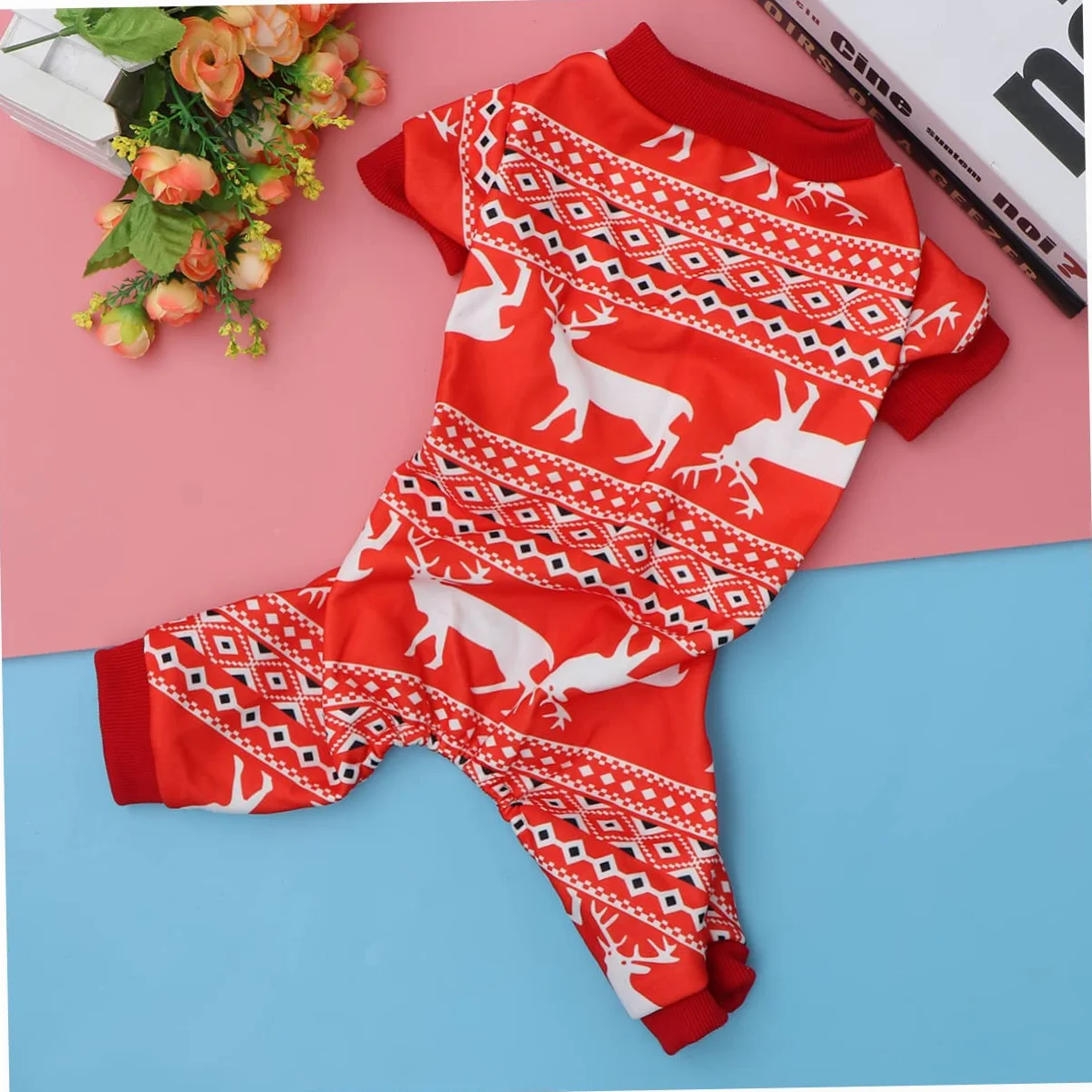 BESPORTBLE 3 Pz Panno Natalizio per Cani Felpa con Cappuccio Canestro da Basket per Uccelli Costume Caldo per Cani Vestiti di Natale Chihuahua Animale Domestico Costumi Natalizi Rosso